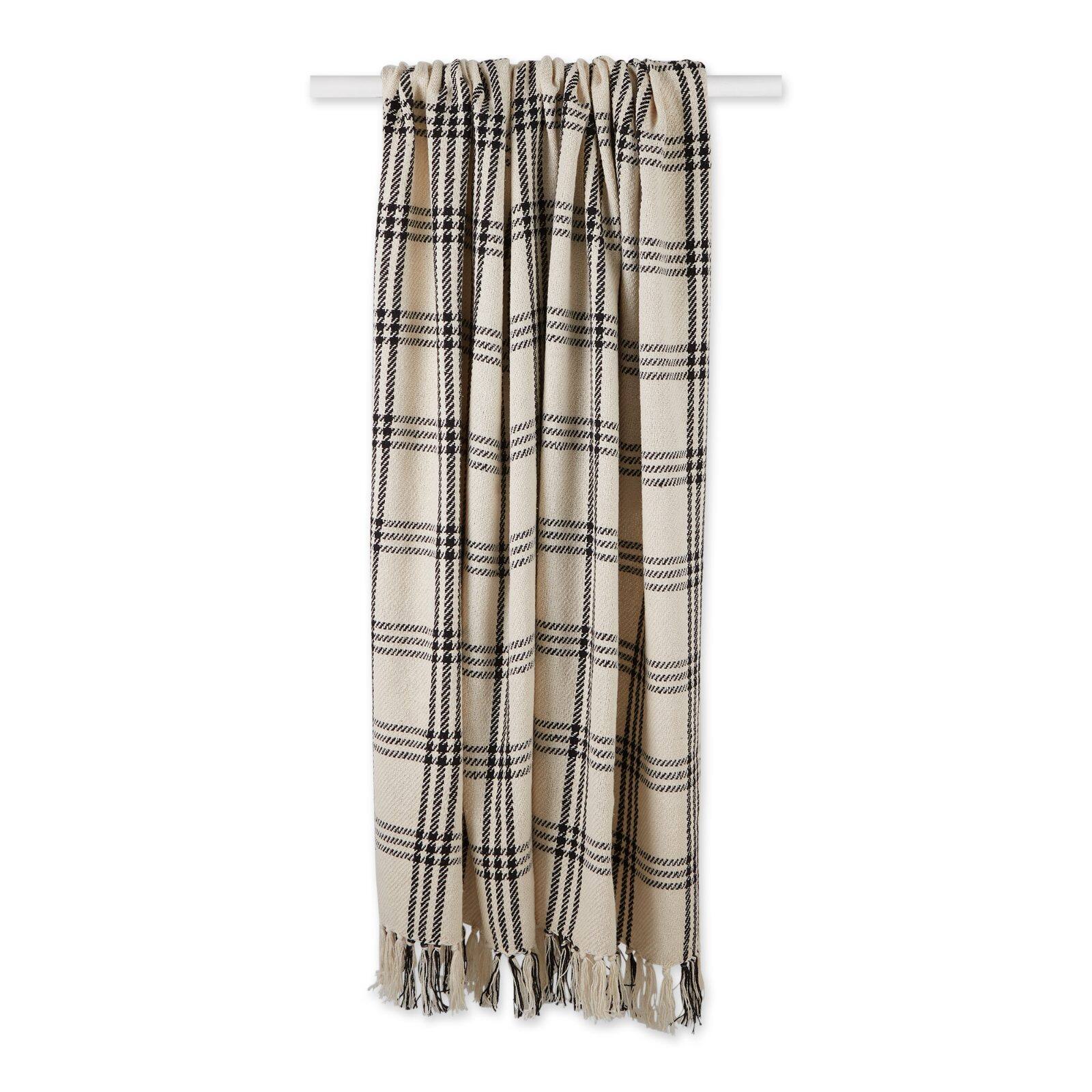 DII&#xAE; Black Modern Farmhouse Plaid Throw