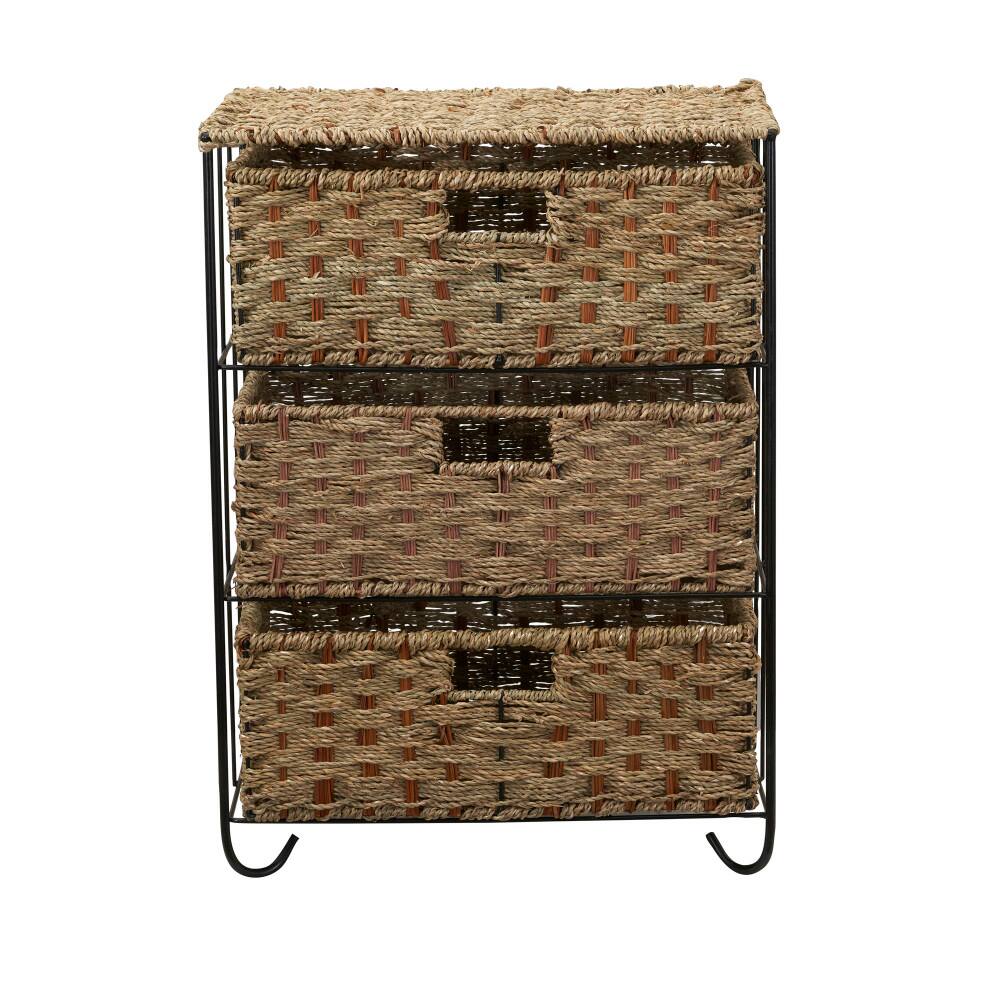 Household Essentials 3-Drawer Wicker Storage Unit
