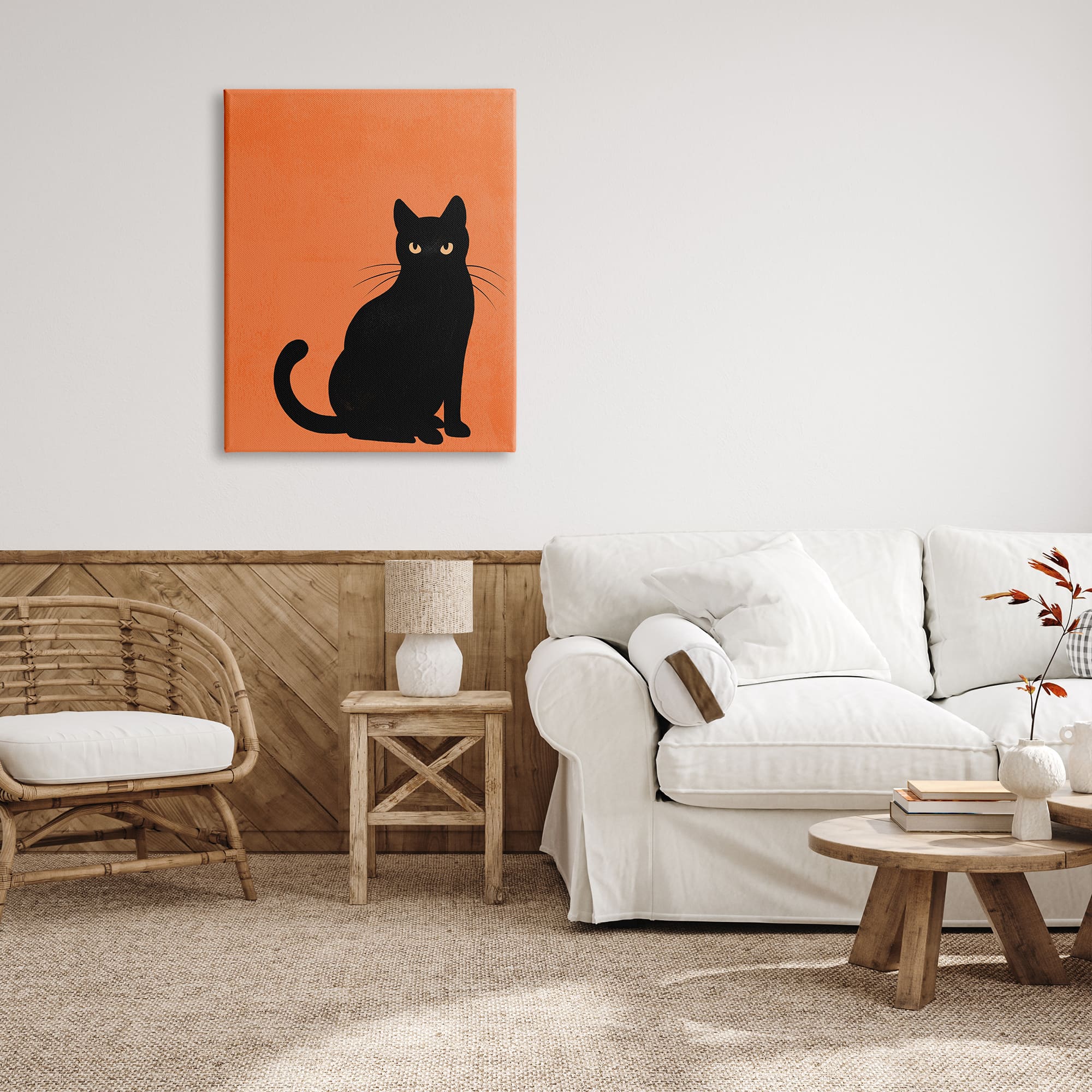 Stupell Industries Bold Black Cat Silhouette Canvas Wall Art