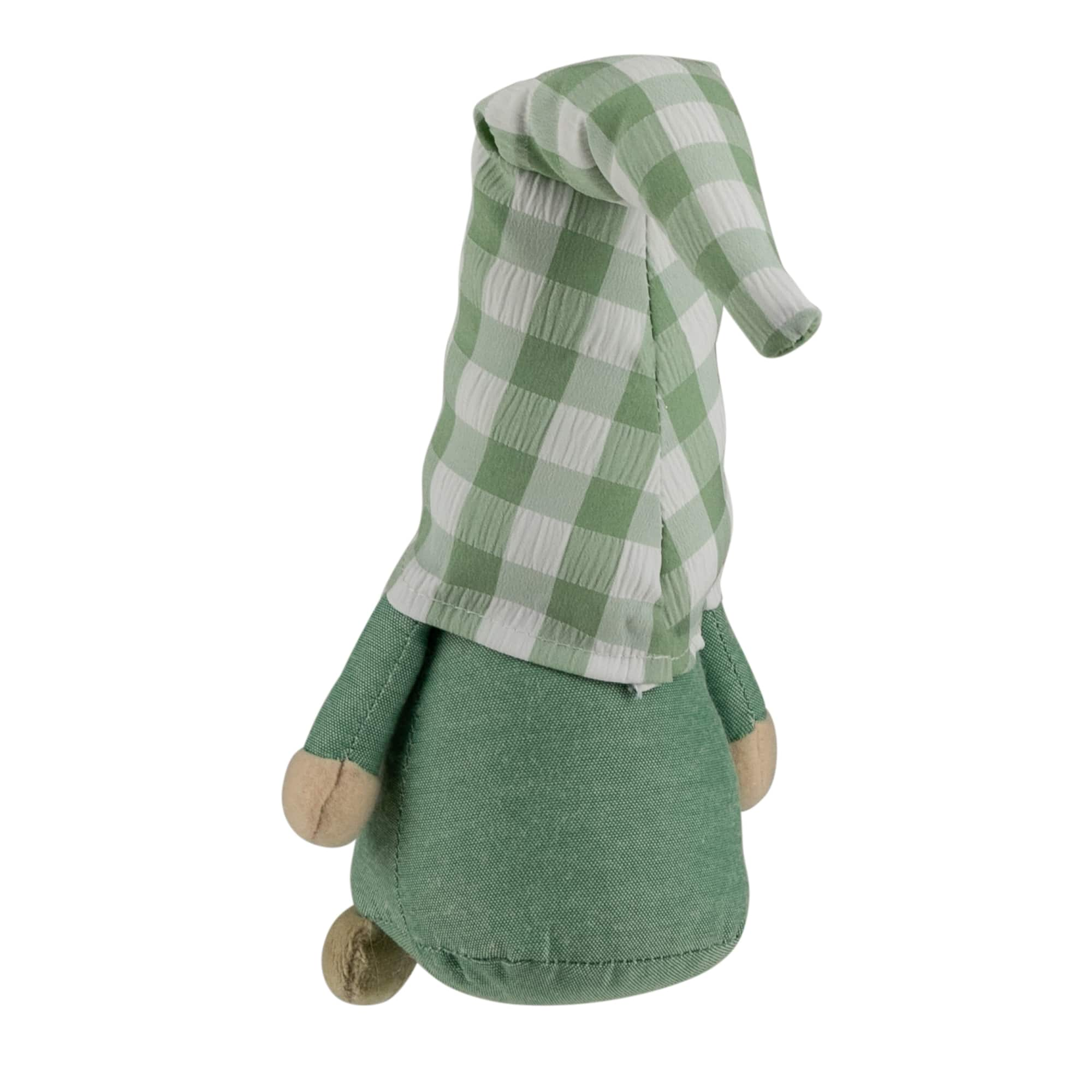 12&#x22; Spring Gnome with Green Plaid Hat