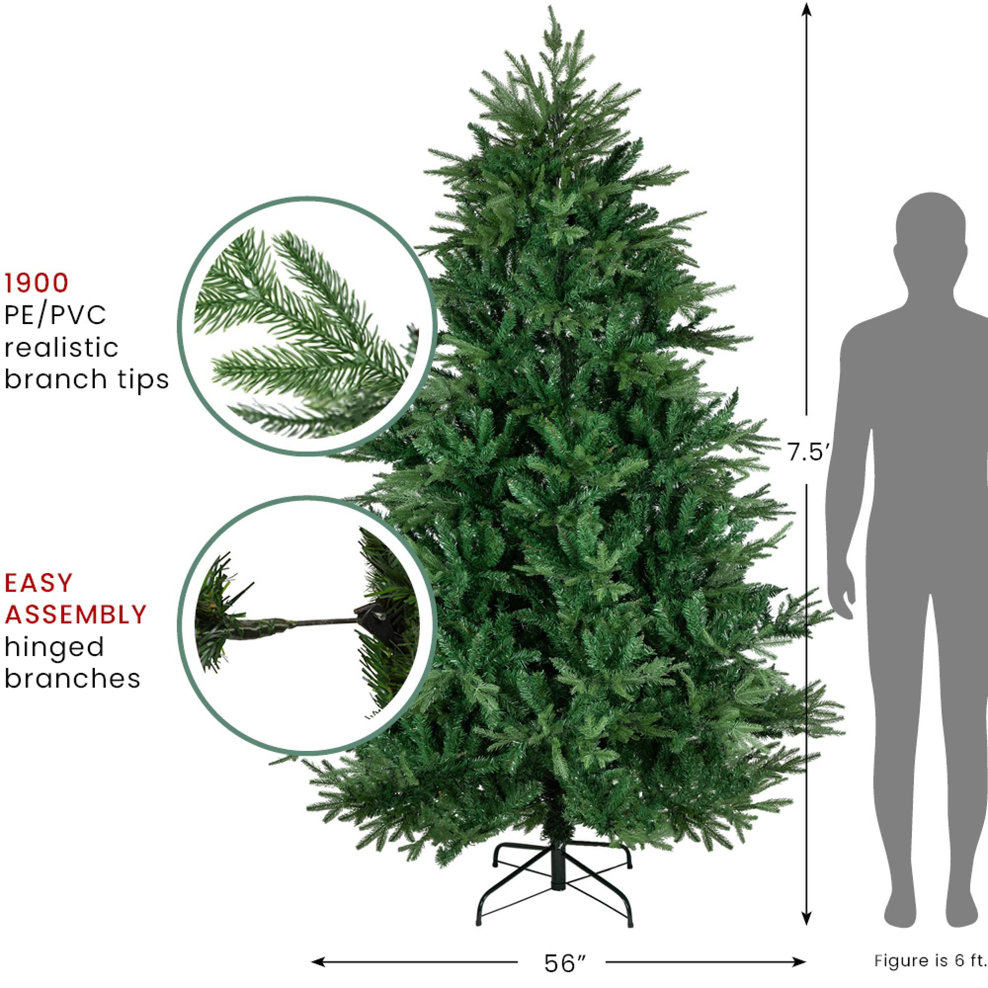 7.5ft. Unlit Juniper Pine Artificial Christmas Tree