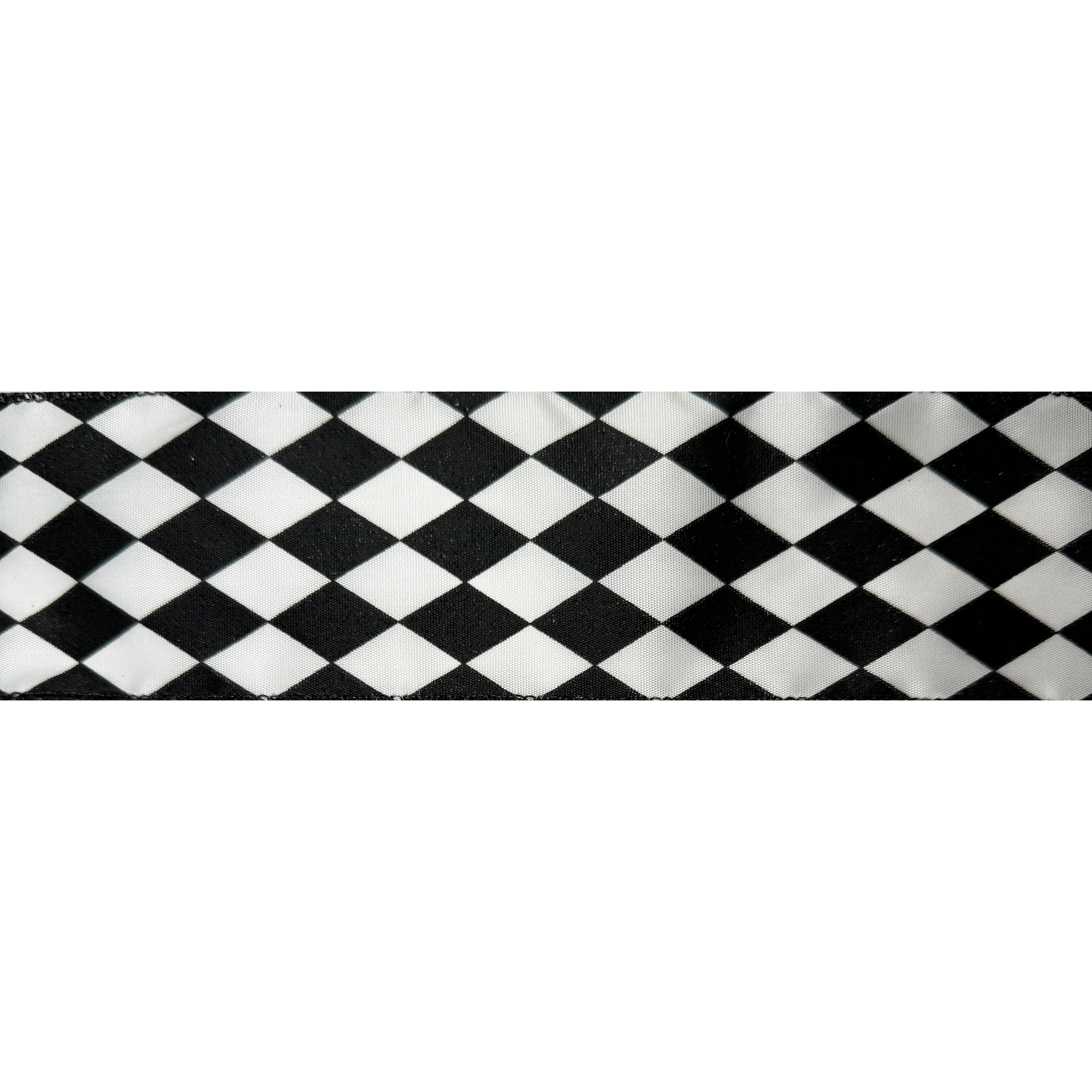 2.5&#x22; x 20ft. Black &#x26; White Diamond Wired Taffeta Ribbon by Celebrate It&#xAE; Christmas