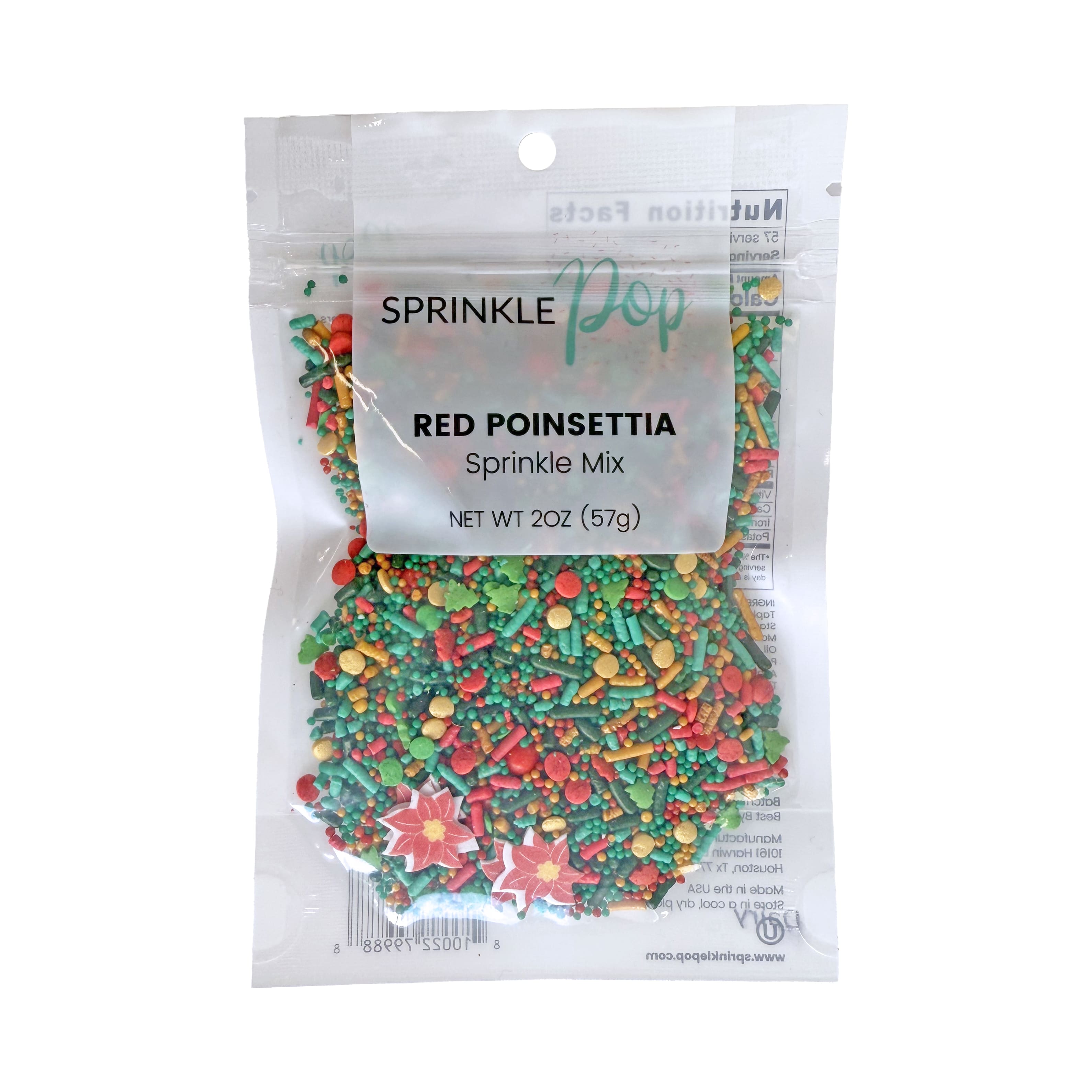 Sprinkle Pop Red Poinsettia Sprinkle Mix