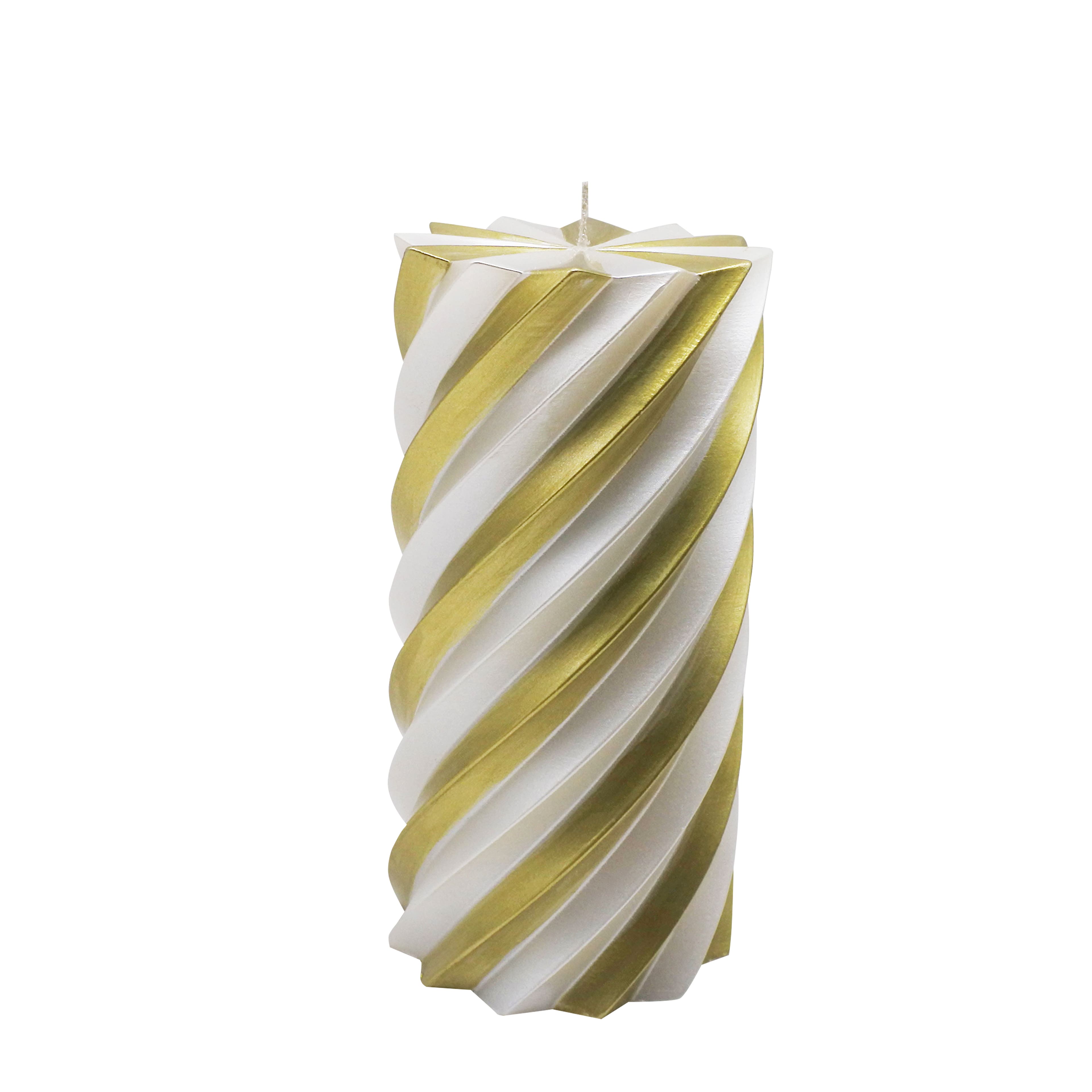 6&#x22; White &#x26; Gold Twist Unscented Candle by Ashland&#xAE;