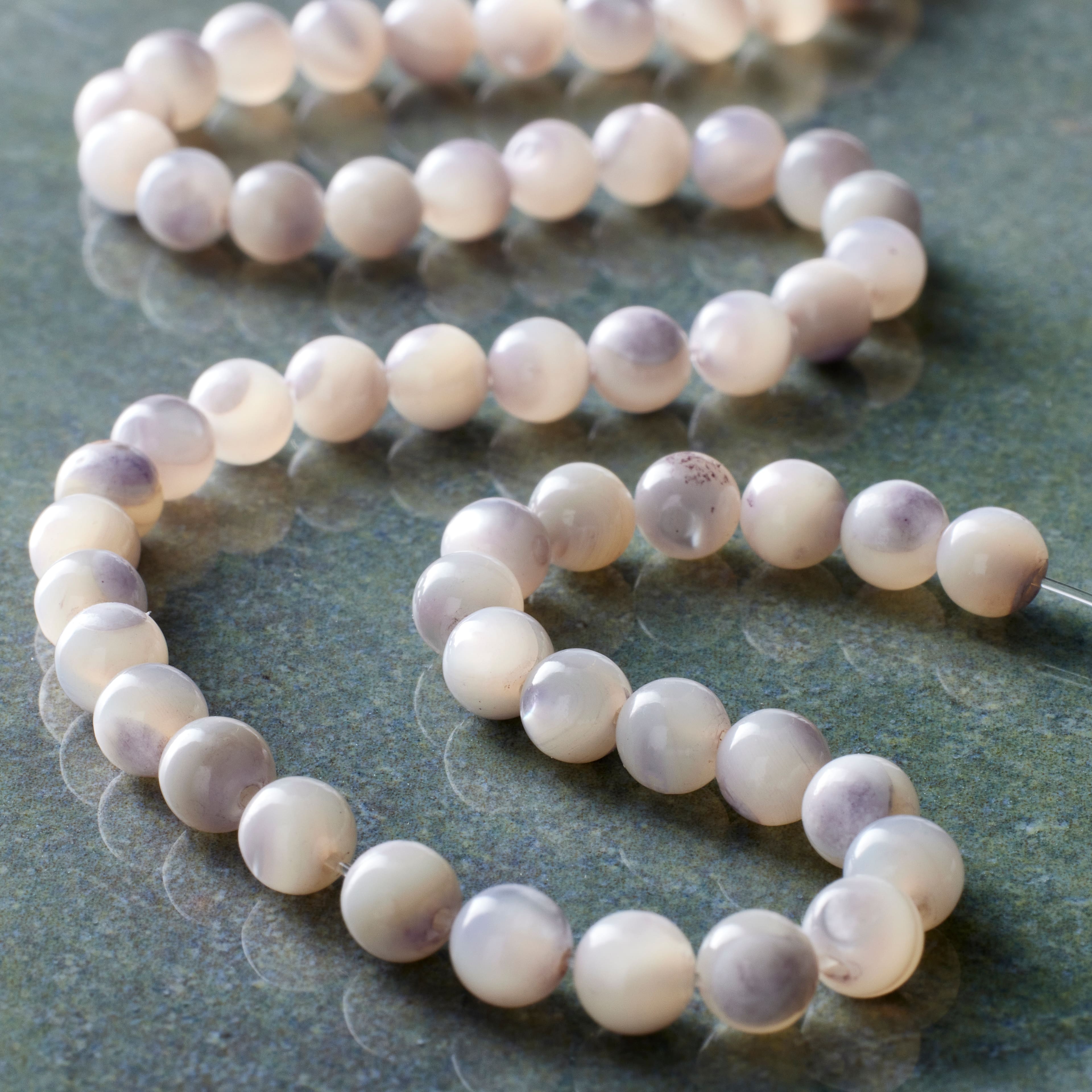 Light Gray Mother of Pearl Round Beads, 4mm by Bead Landing&#x2122;