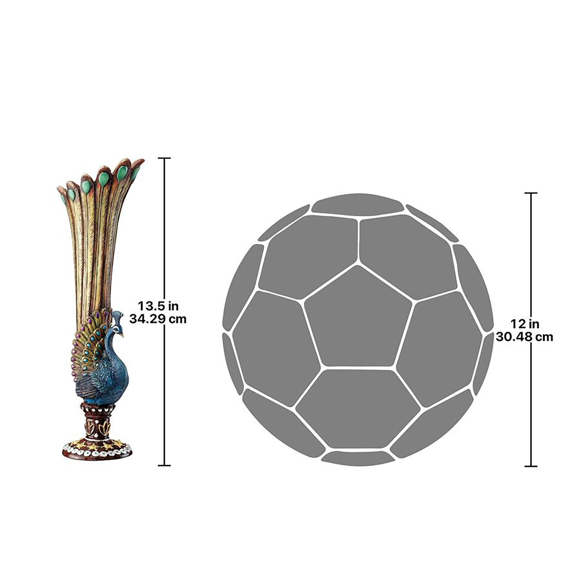 Design Toscano 13.5" Peacock Bud Vase