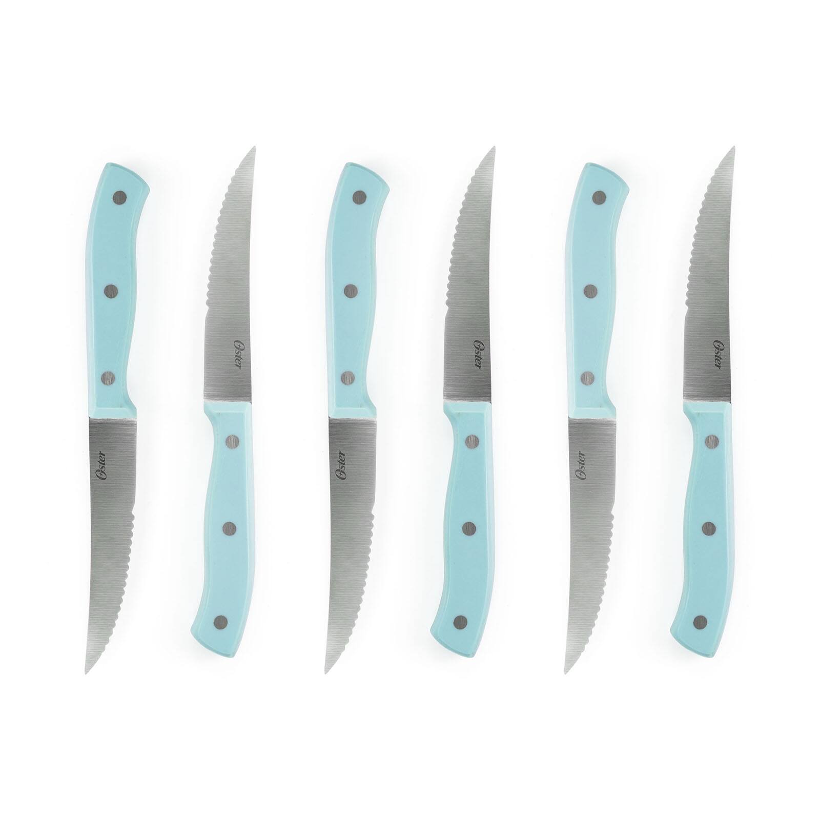 Oster Steffen 14-Piece Stainless-Steel Cutlery Set with Block, Blue