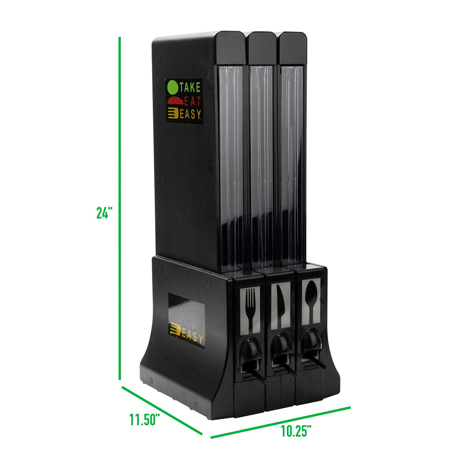 Mind Reader Black Refillable Utensil Dispenser