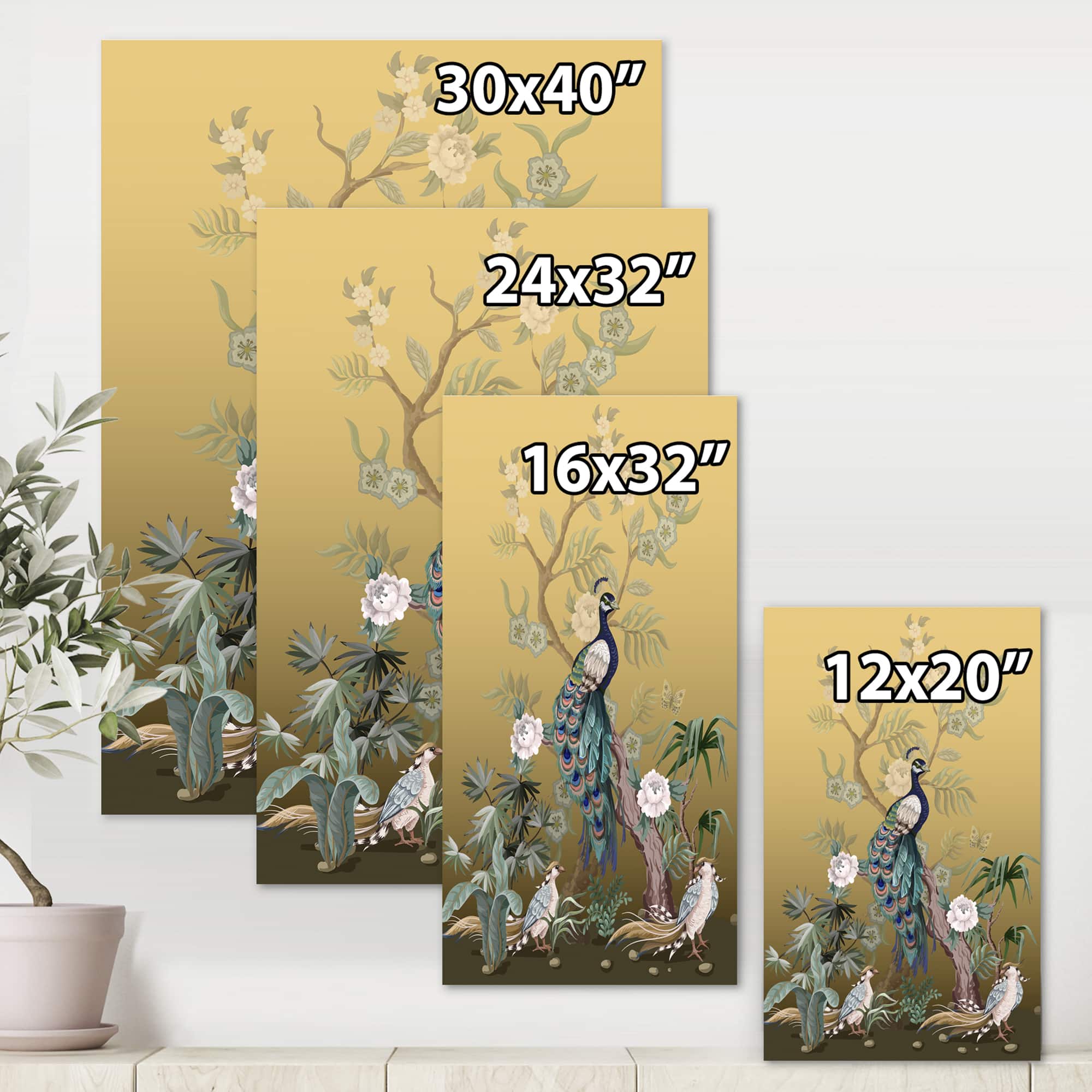 Designart - Chinoiserie With Birds and Peonies VI
