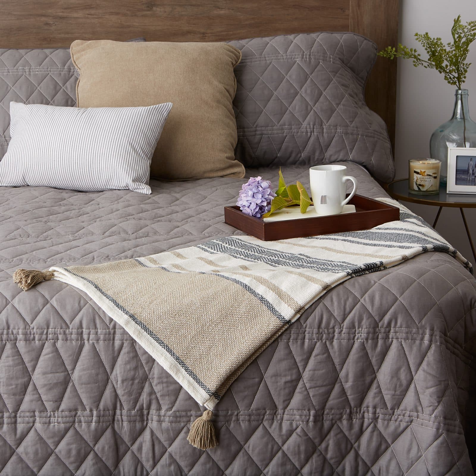 DII® Stone & Mineral 2-Tone Chevron Stripe Throw