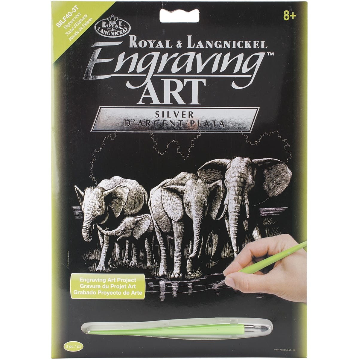 Royal &#x26; Langnickel&#xAE; Engraving Art&#x2122; Elephant Herd Silver Foil Kit