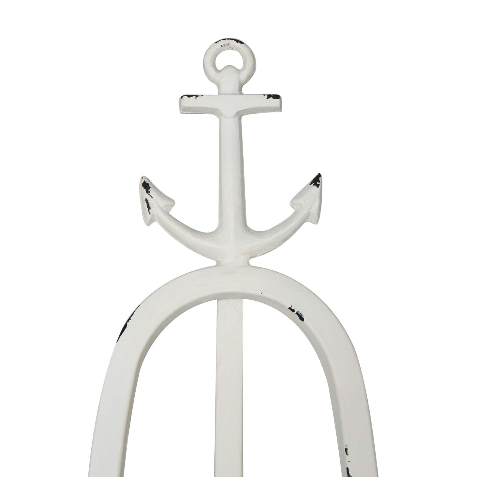 5.5ft. 3-Tier Adjustable White Metal Anchor Easel with Foldable Stand and Chain Support