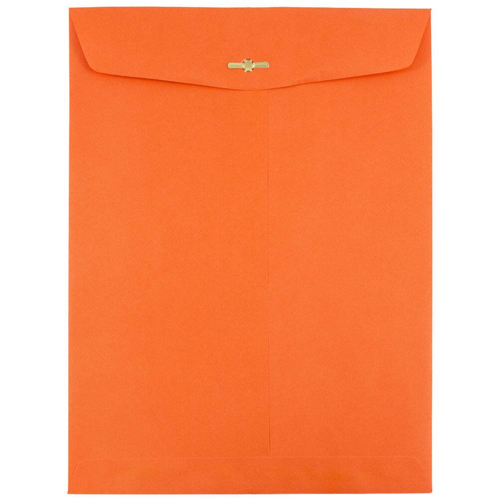 JAM Paper Brite Hue Orange 10&#x22; x 13&#x22; Open End Clasp Closure Catalog Colored Envelopes, 100ct.