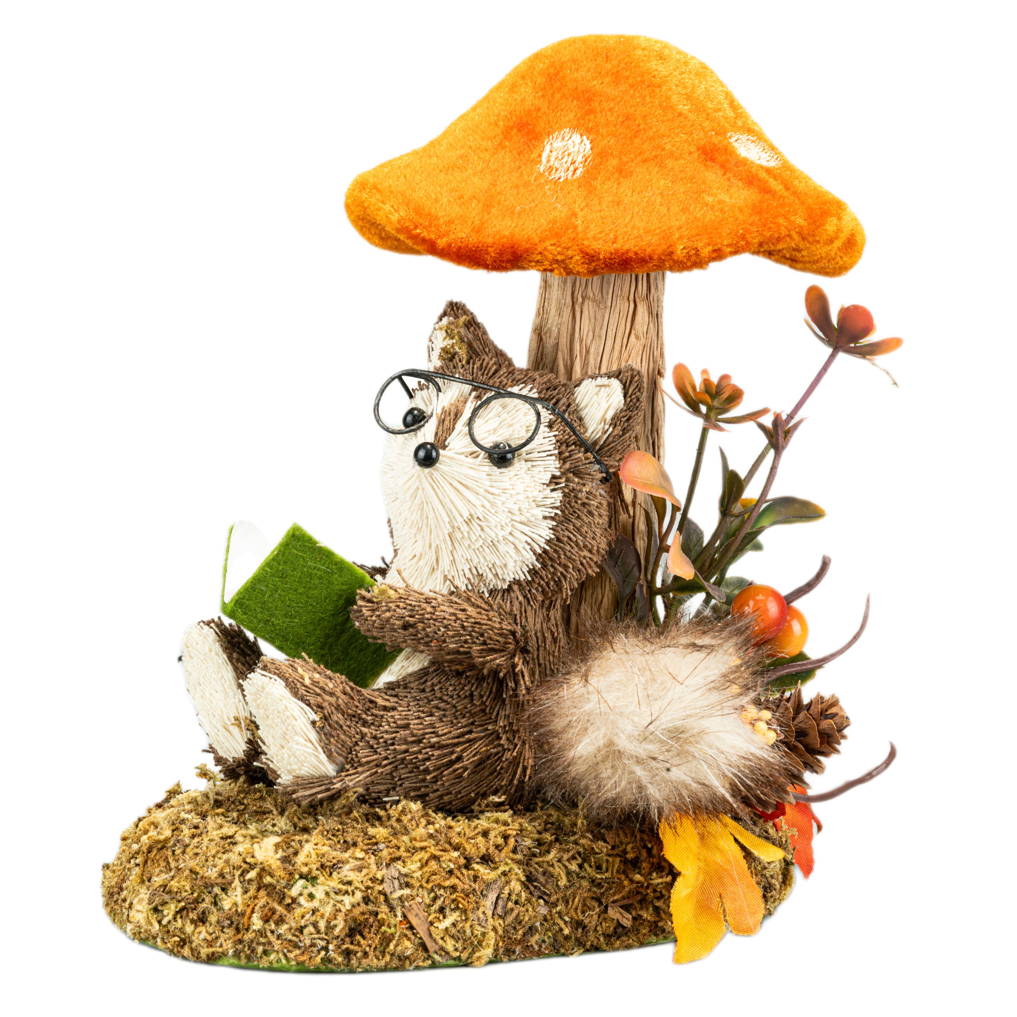 7" Fox Reading Under Mushroom Natural Décor by Ashland®
