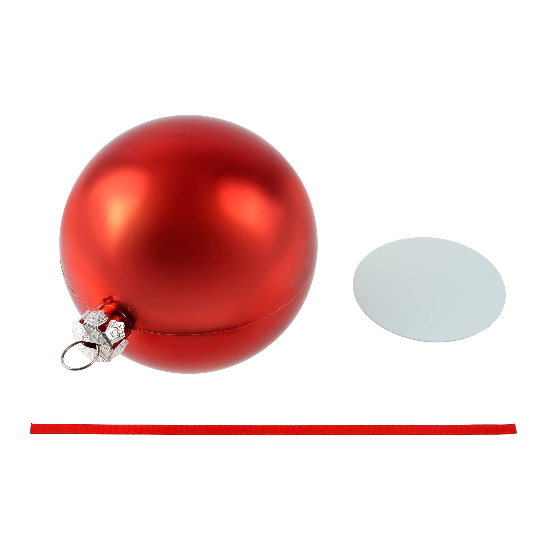3&#x22; Red Sublimation Ball Ornament with Window Insert by Make Market&#xAE;