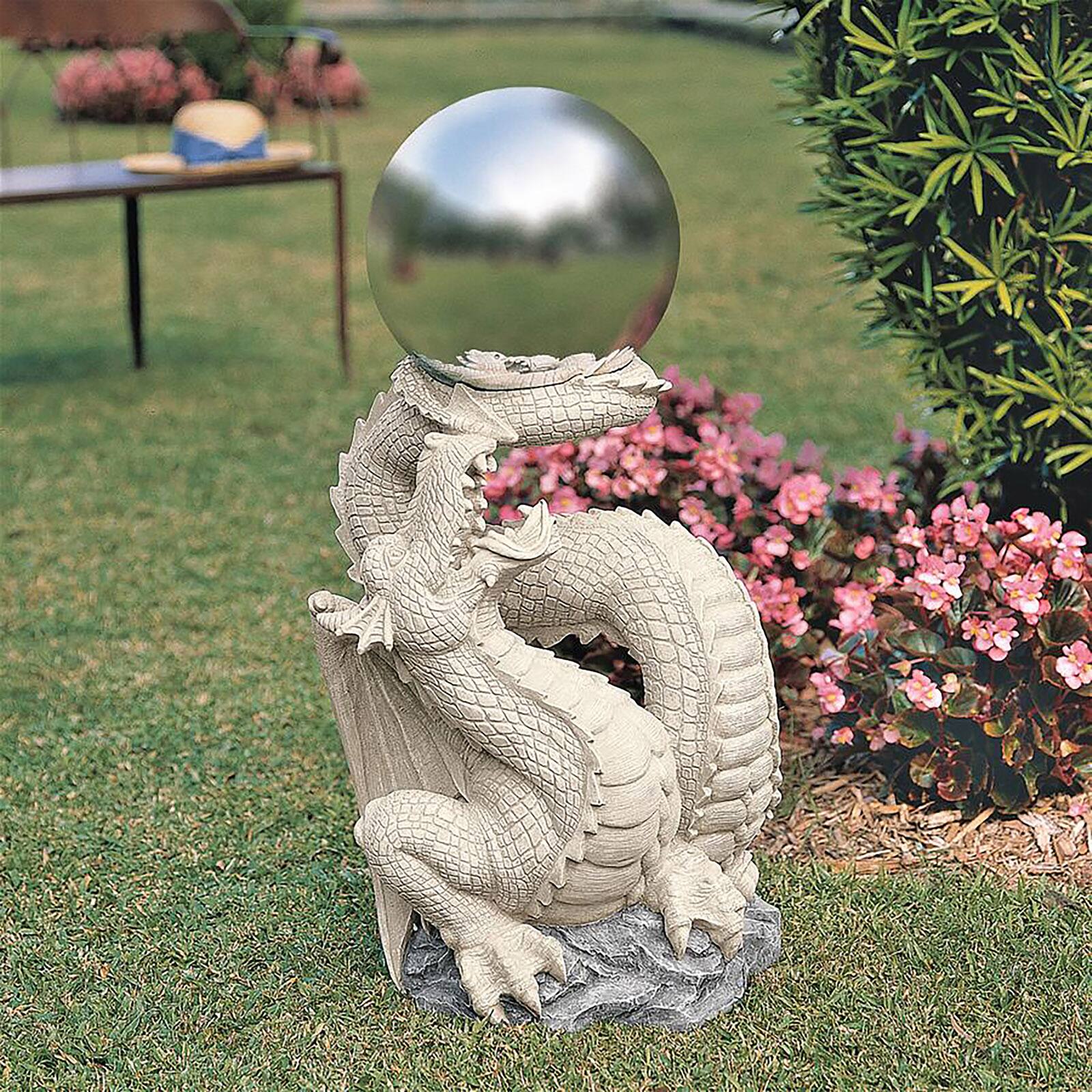 Design Toscano Sir Sagremor's Dragon Sculpture with Gazing Orb