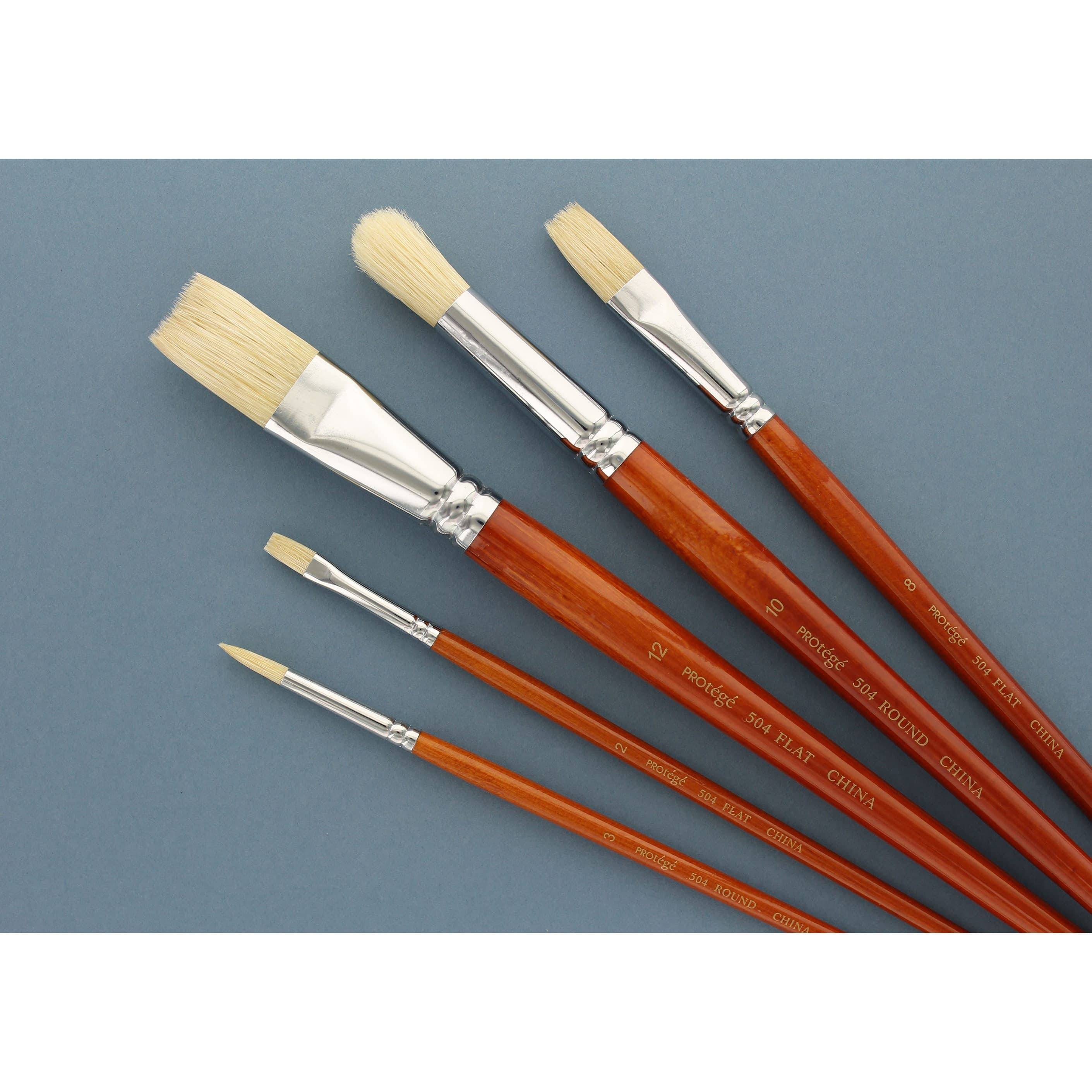 Prot&#xE9;g&#xE9; Hog Bristle Long Handle 5 Piece Brush Set