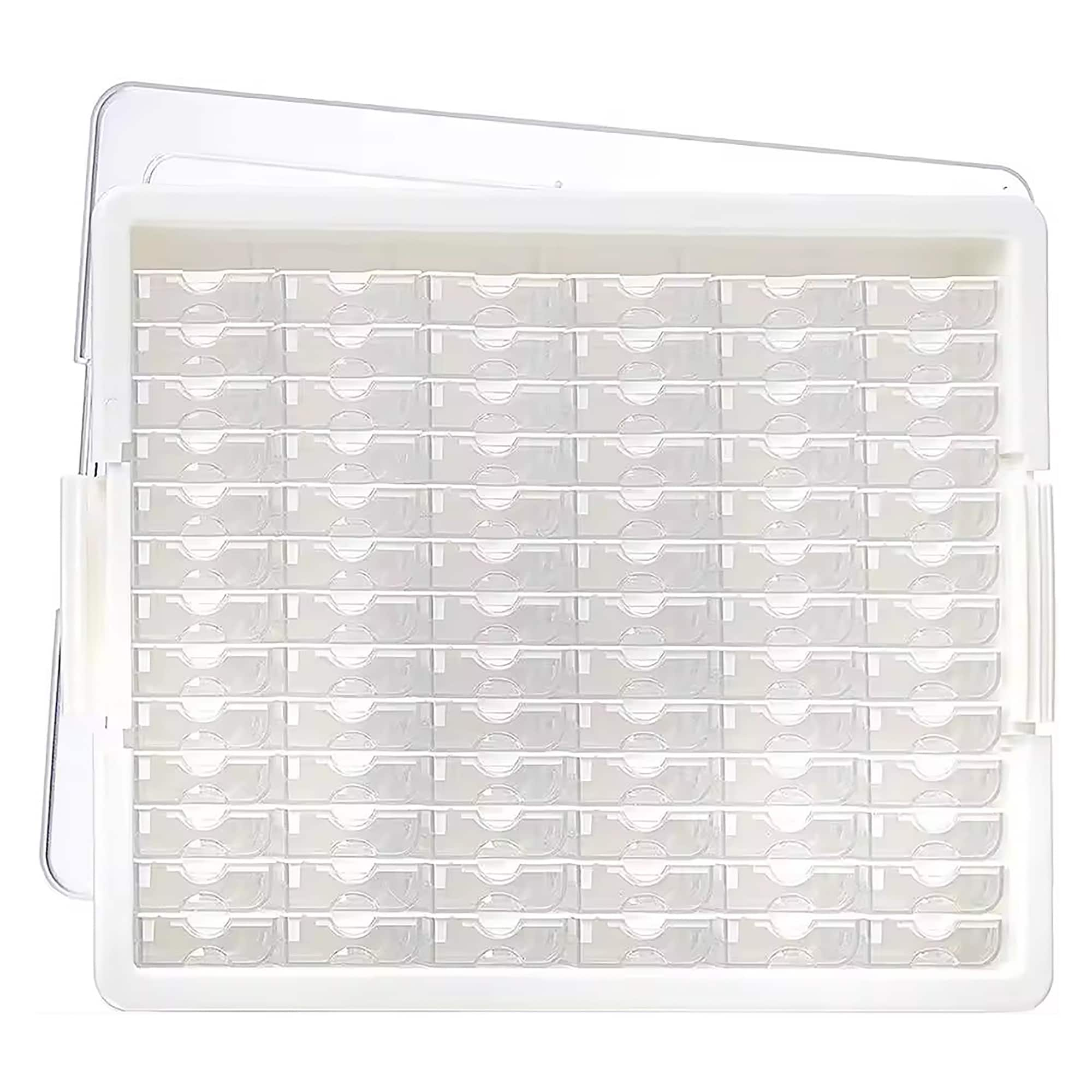 Sparkly Selections White Diamond Storage Box with 78 Compartment Bottles