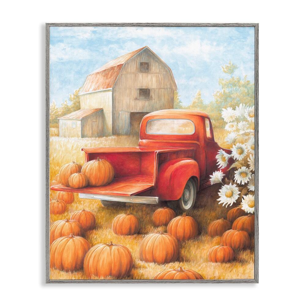 Stupell Industries Pumpkin Harvest Drop Off Framed Giclee Art