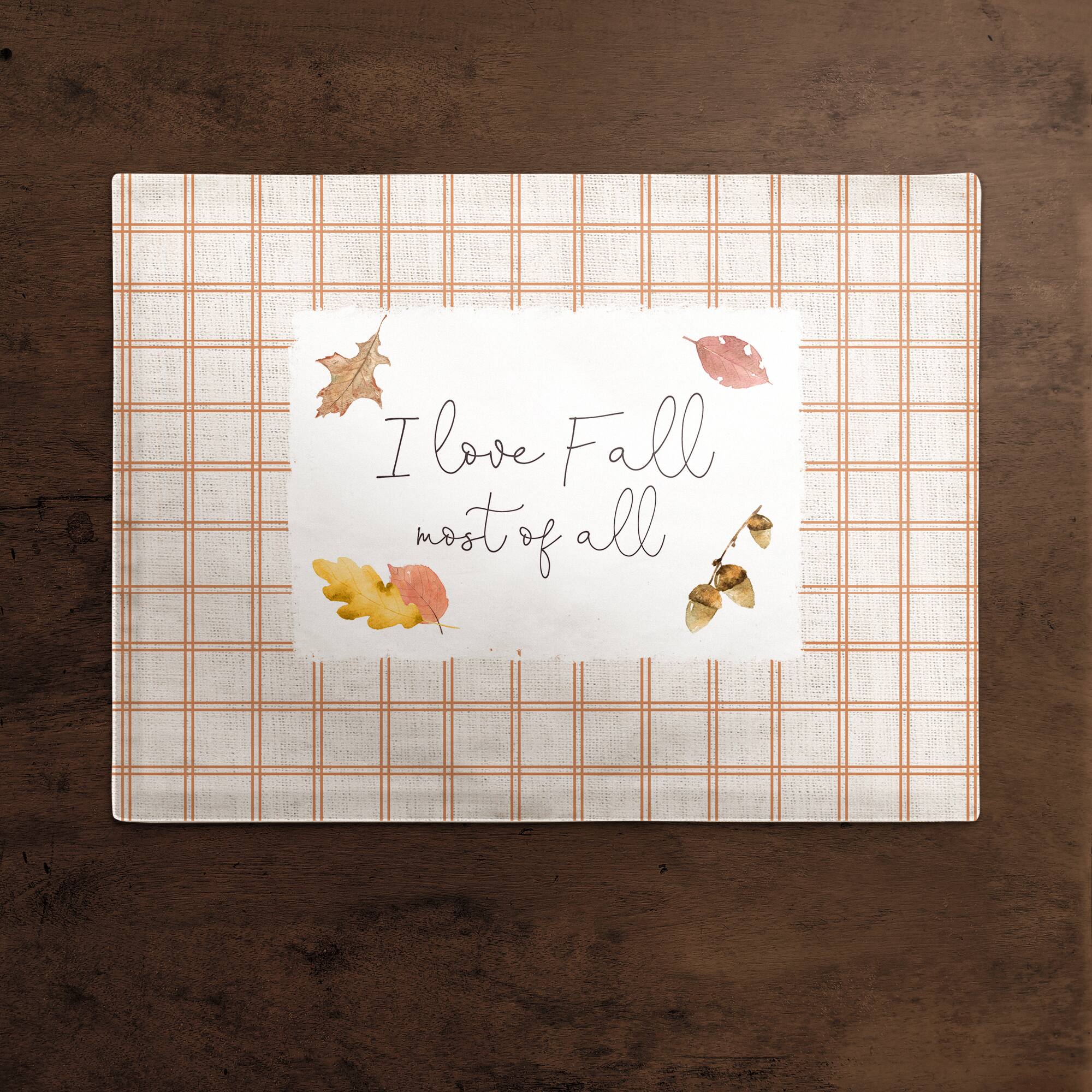 I Love Fall Polyester Twill Placemat