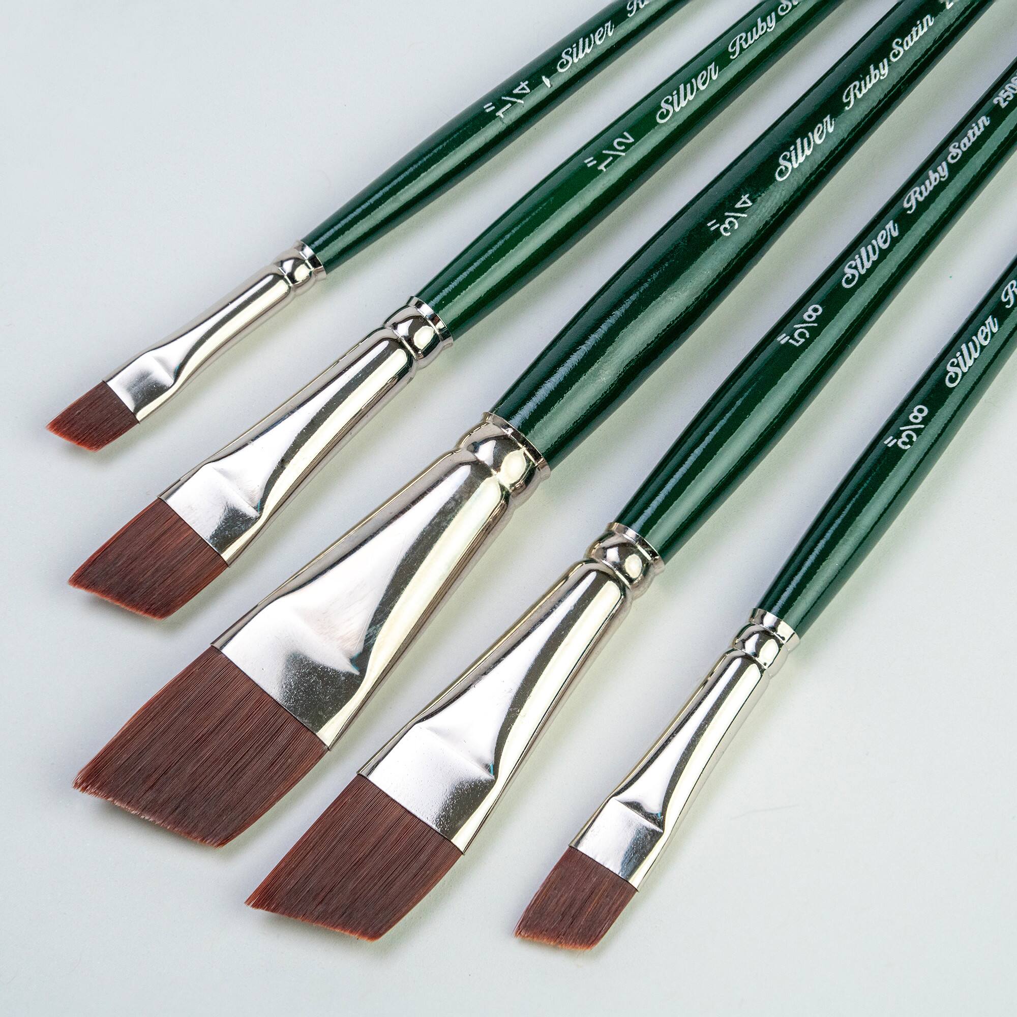 Silver Brush Limited Ruby Satin® 5 Piece Angles Brush Set