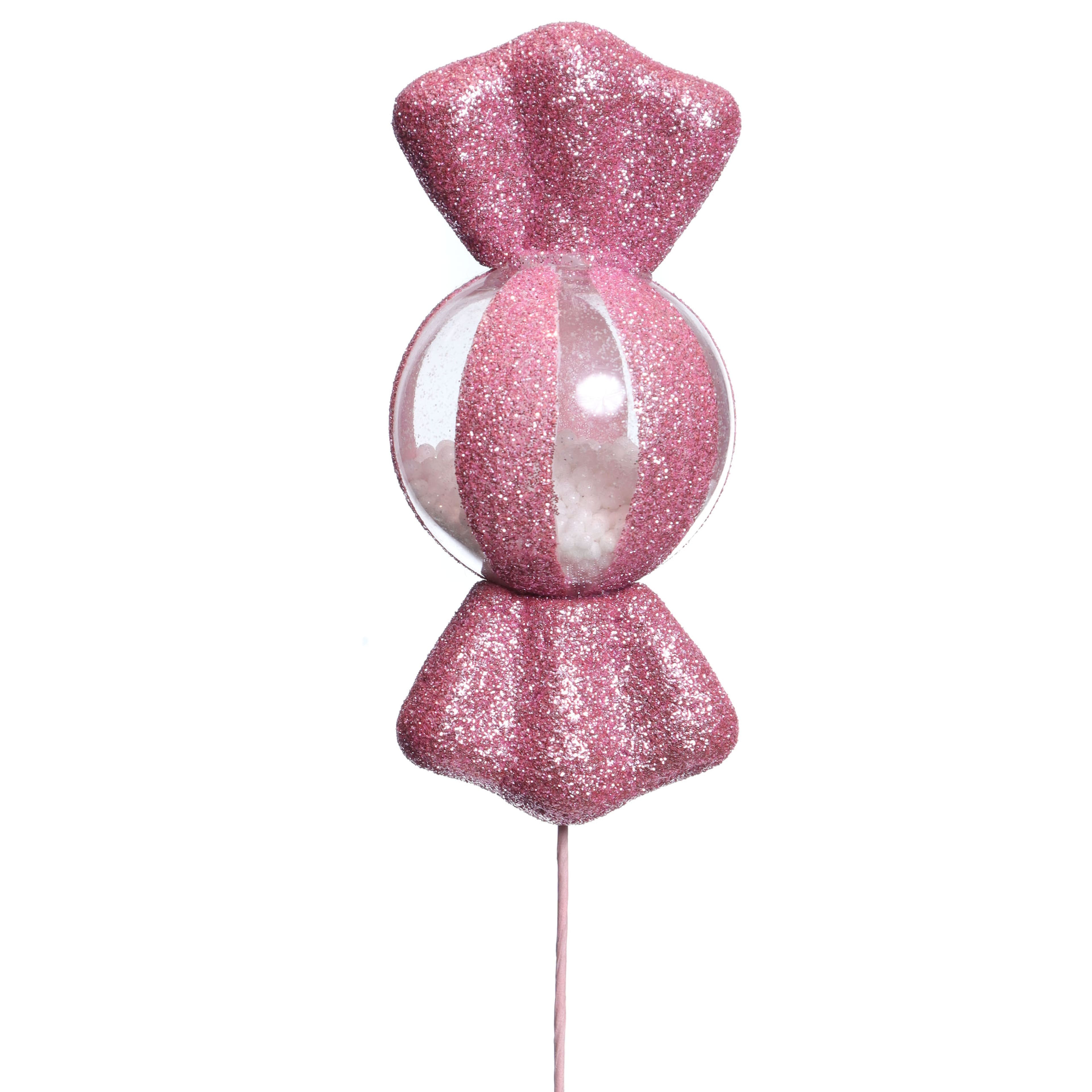 11.5&#x22; Pink Glitter Candy Globe Pick by Ashland&#xAE;