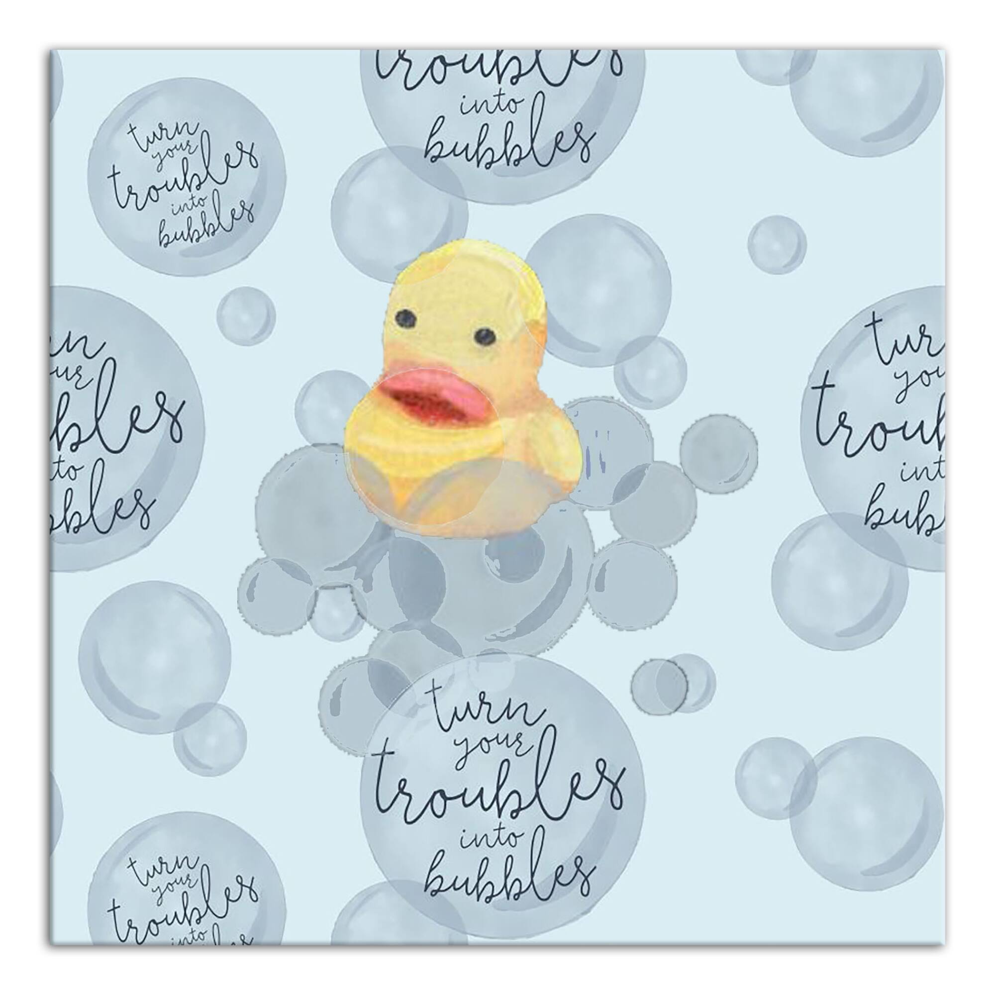 Turn Your Troubles Into Bubbles With Ducky Canvas Wall Art