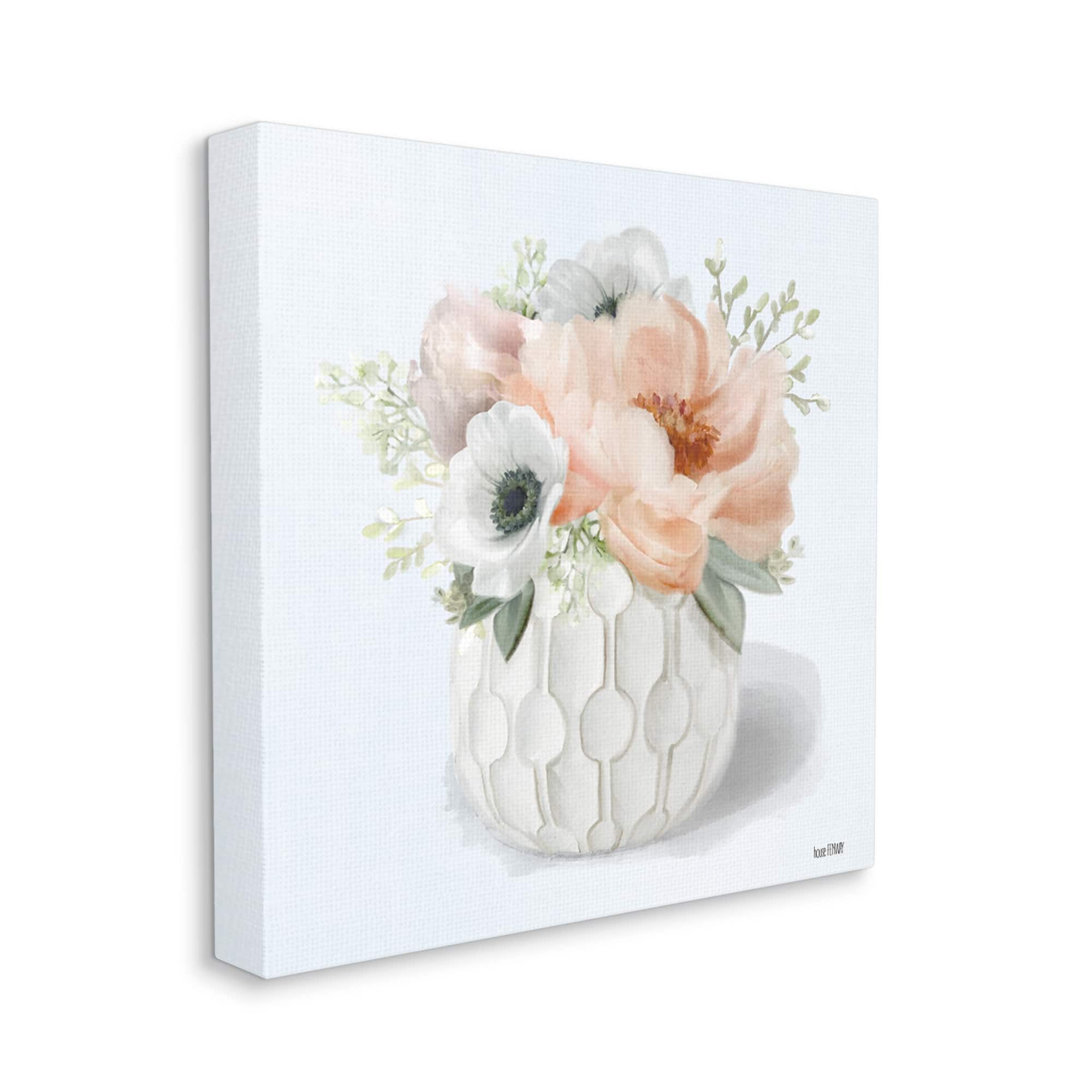 Stupell Industries Country Floral Bouquet in Geometric Planter Canvas Wall Art