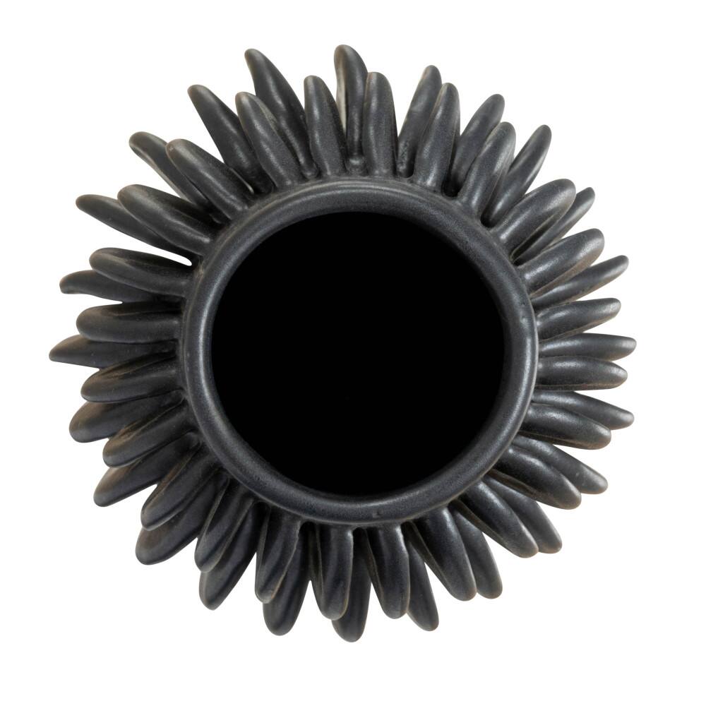 Hello Honey&#xAE; Bloomingville 5.5&#x22; Black Modern Pleated Stoneware Vase
