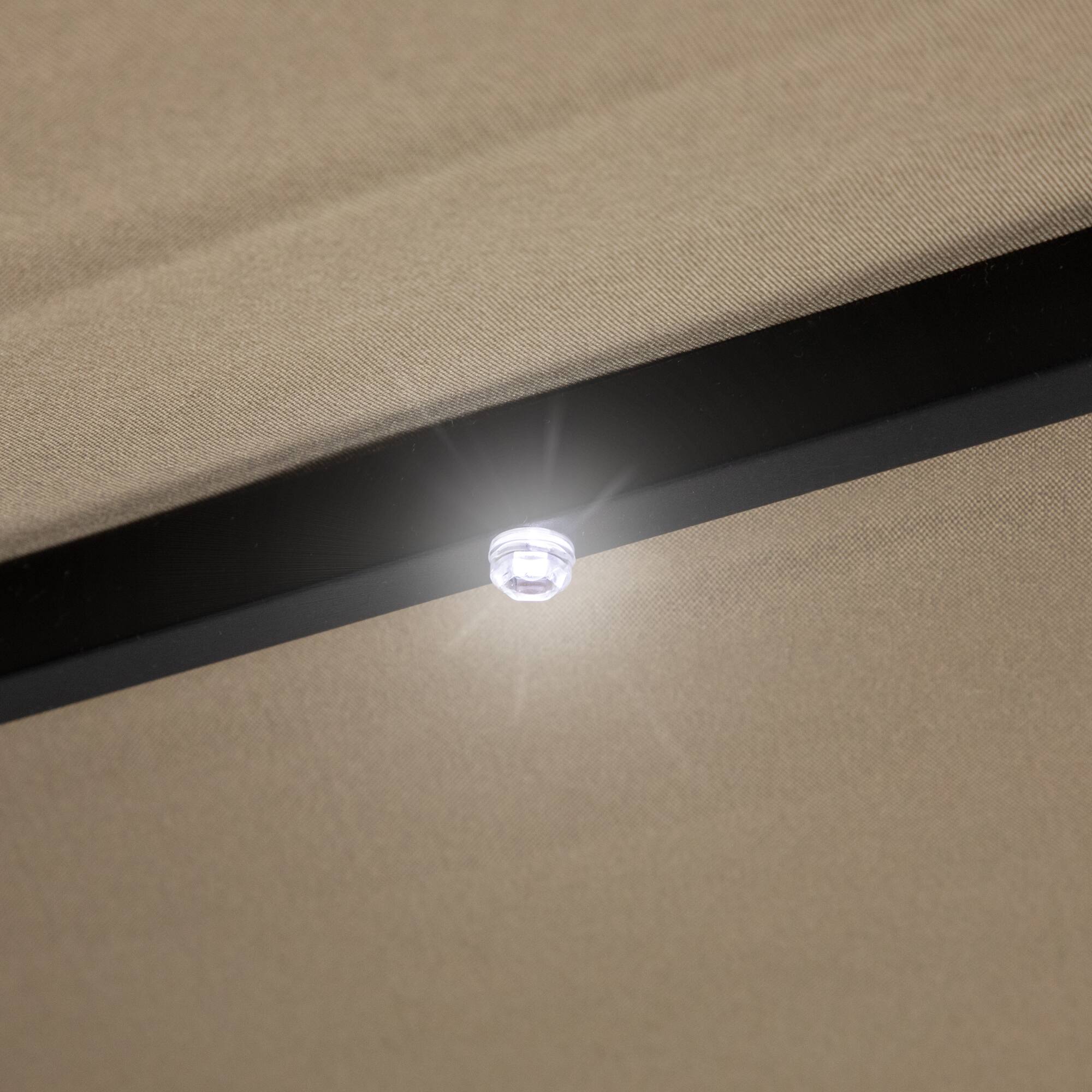 9ft. Solar Lighted Outdoor Patio Market Umbrella