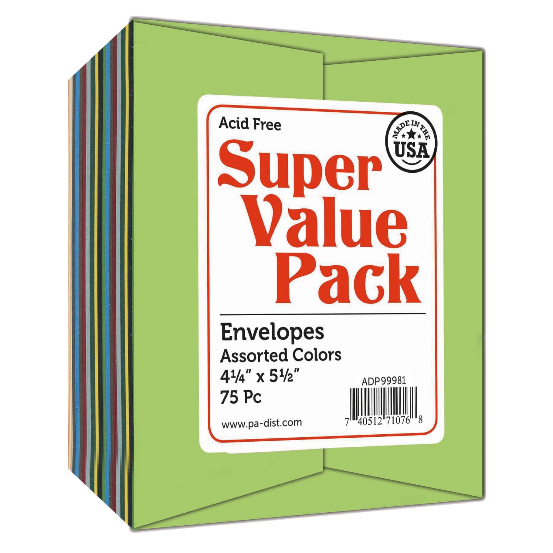 PA Paper&#x2122; Accents Super Value 4.25&#x22; x 5.5&#x22; Envelopes, 75 Sheets