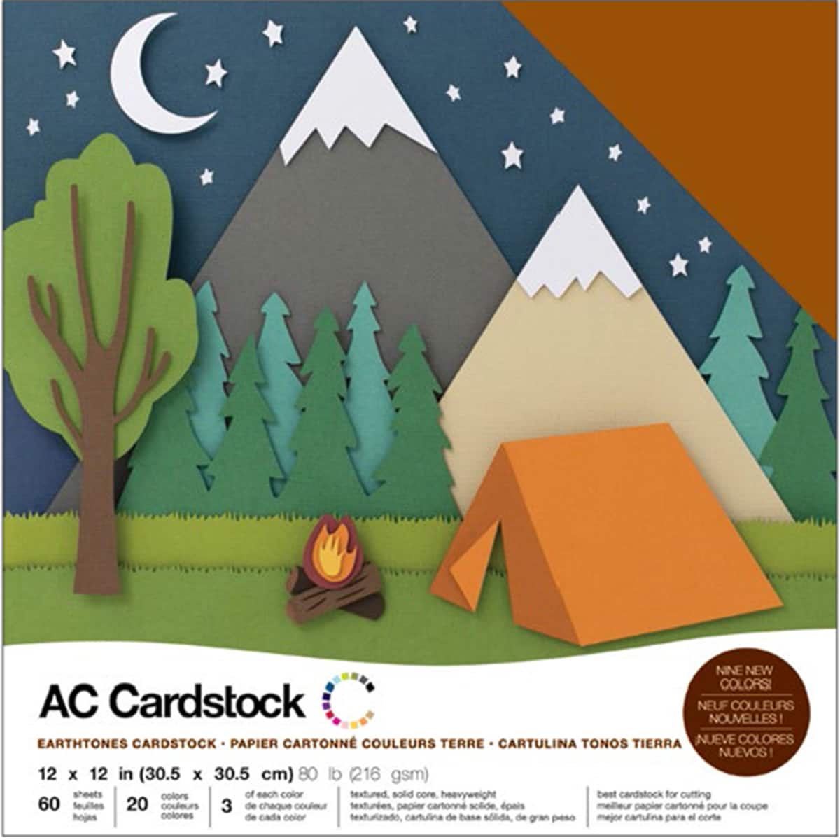 American Crafts&#x2122; Earthtones Variety Cardstock Pack 12&#x22; x 12&#x22;