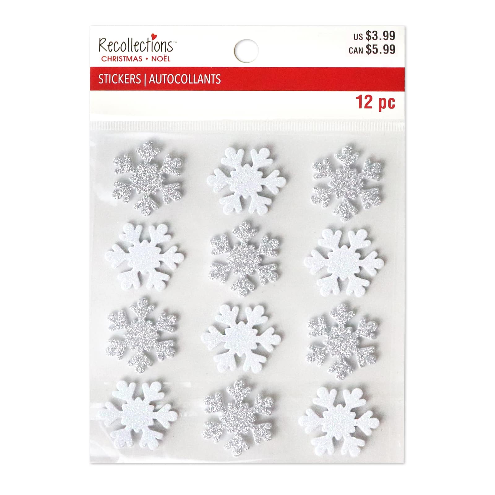 3D foam stickers - Silver snowflakes