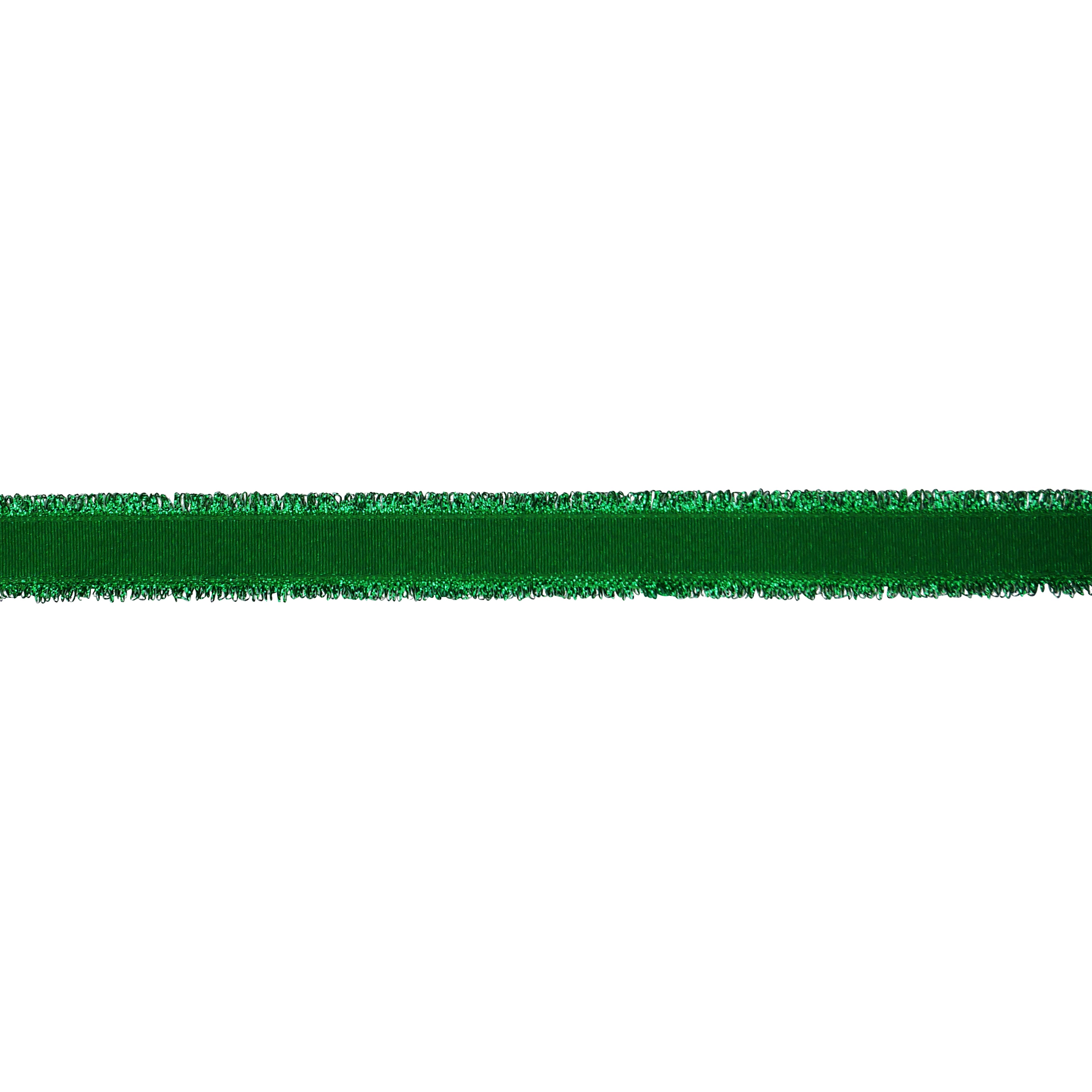 7/8&#x22; x 30ft. Green Tinsel Edged Wired Ribbon by Celebrate It&#xAE;