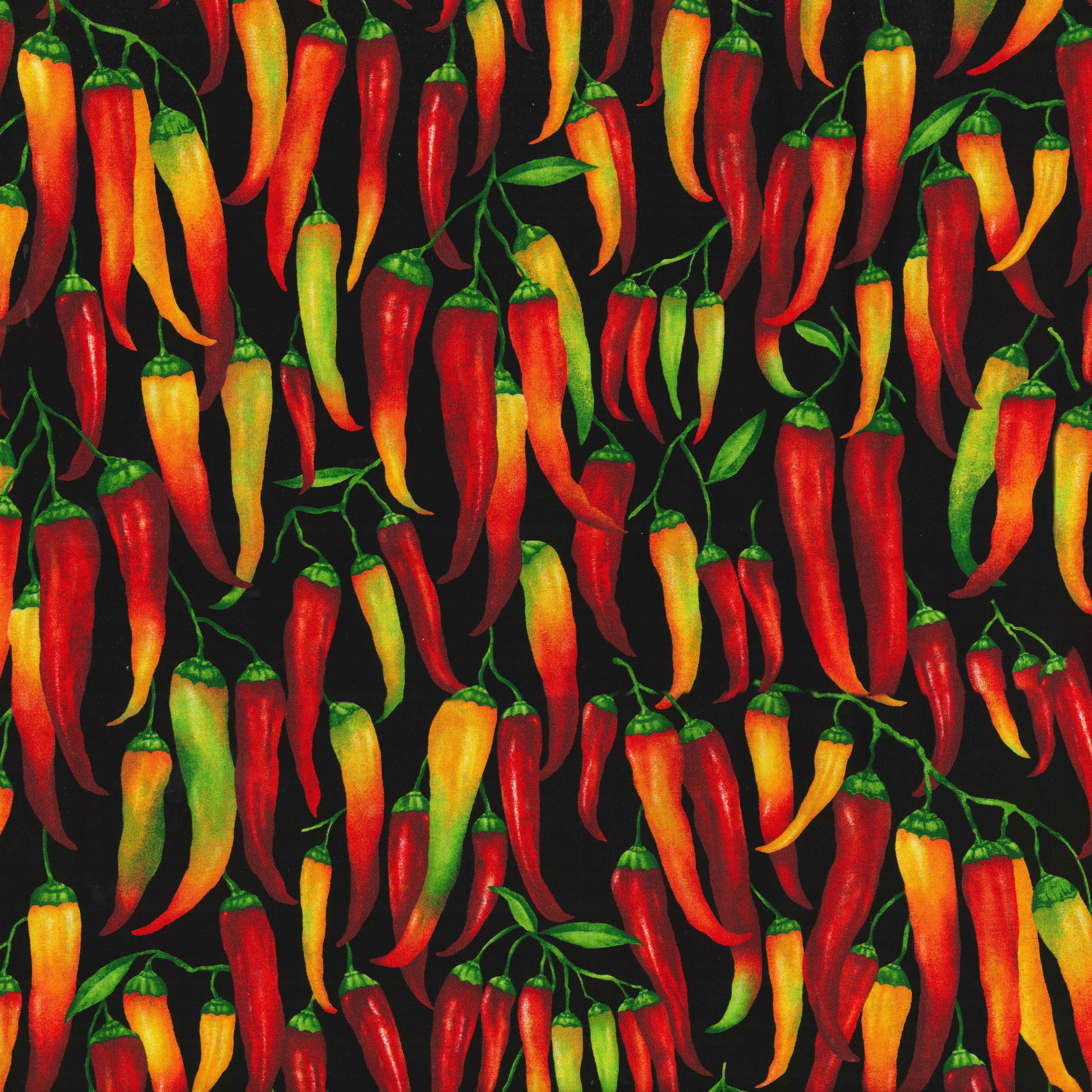 Fabric Traditions Hot Peppers Cotton Fabric