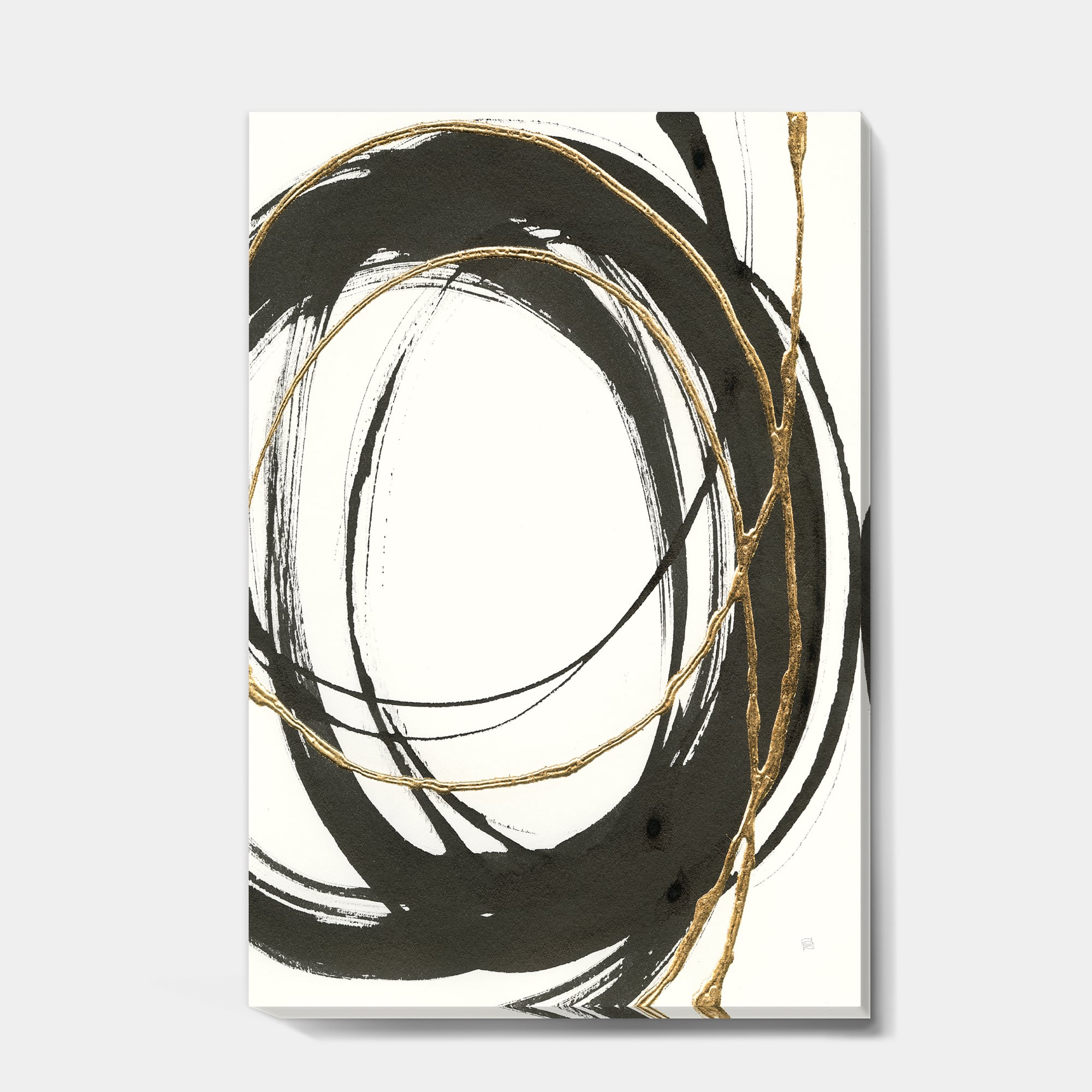 Designart - Gold Glamour Circle III - Posh & Luxe Gallery-wrapped Canvas