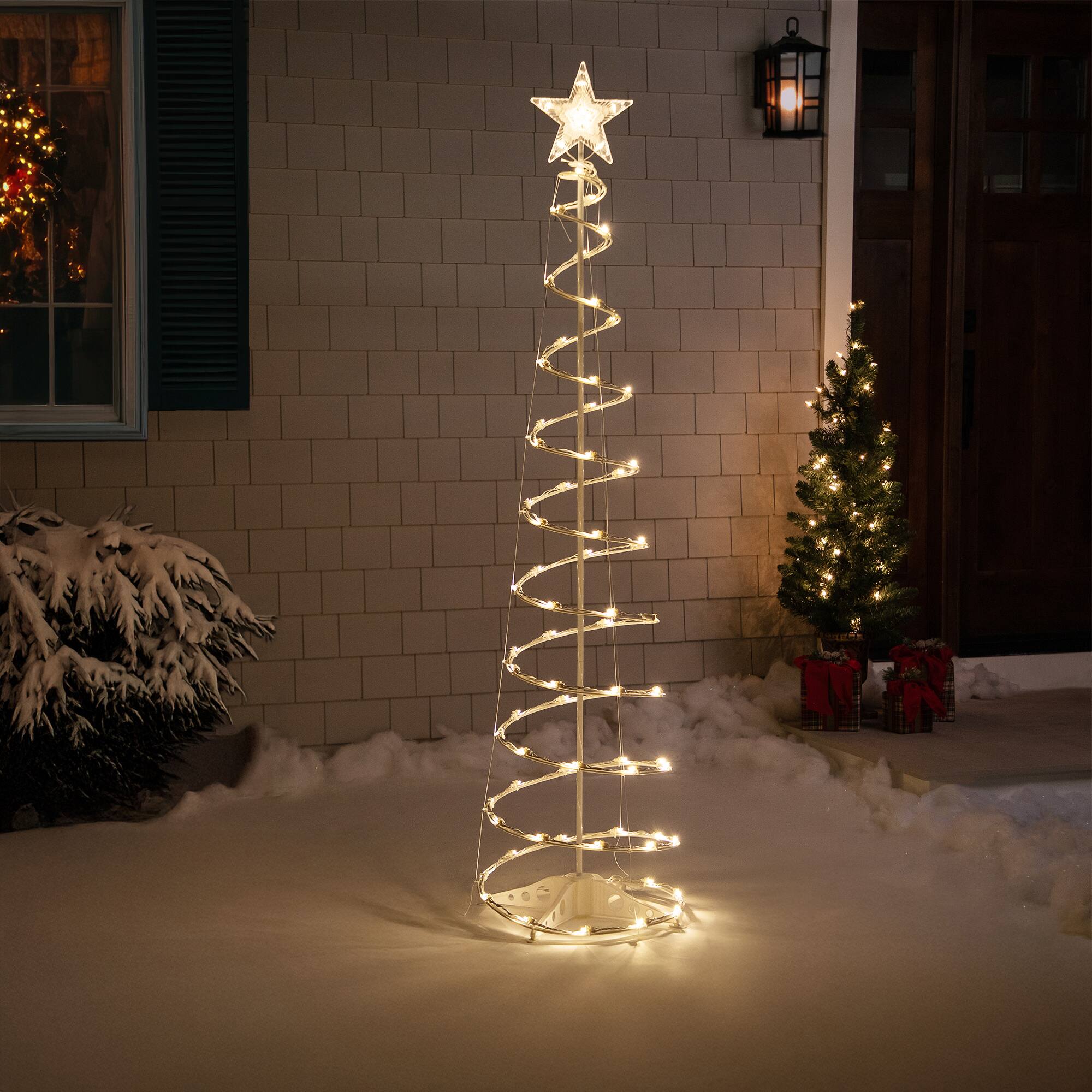 6ft. White LED Lighted Spiral Outdoor Christmas Tree