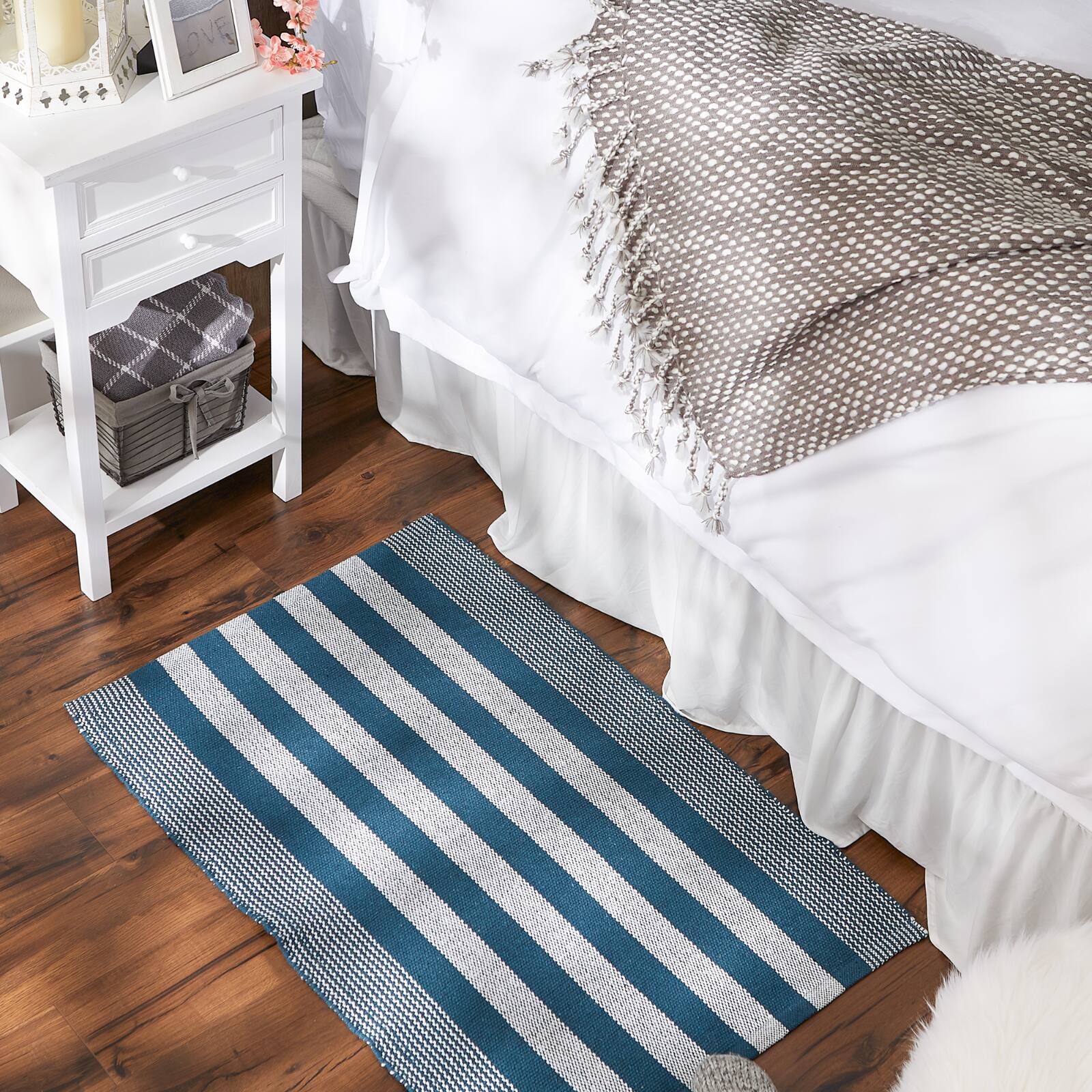 DII® Cabana Stripe Handwoven Recycled Yarn Rug, 2ft. x 3ft.