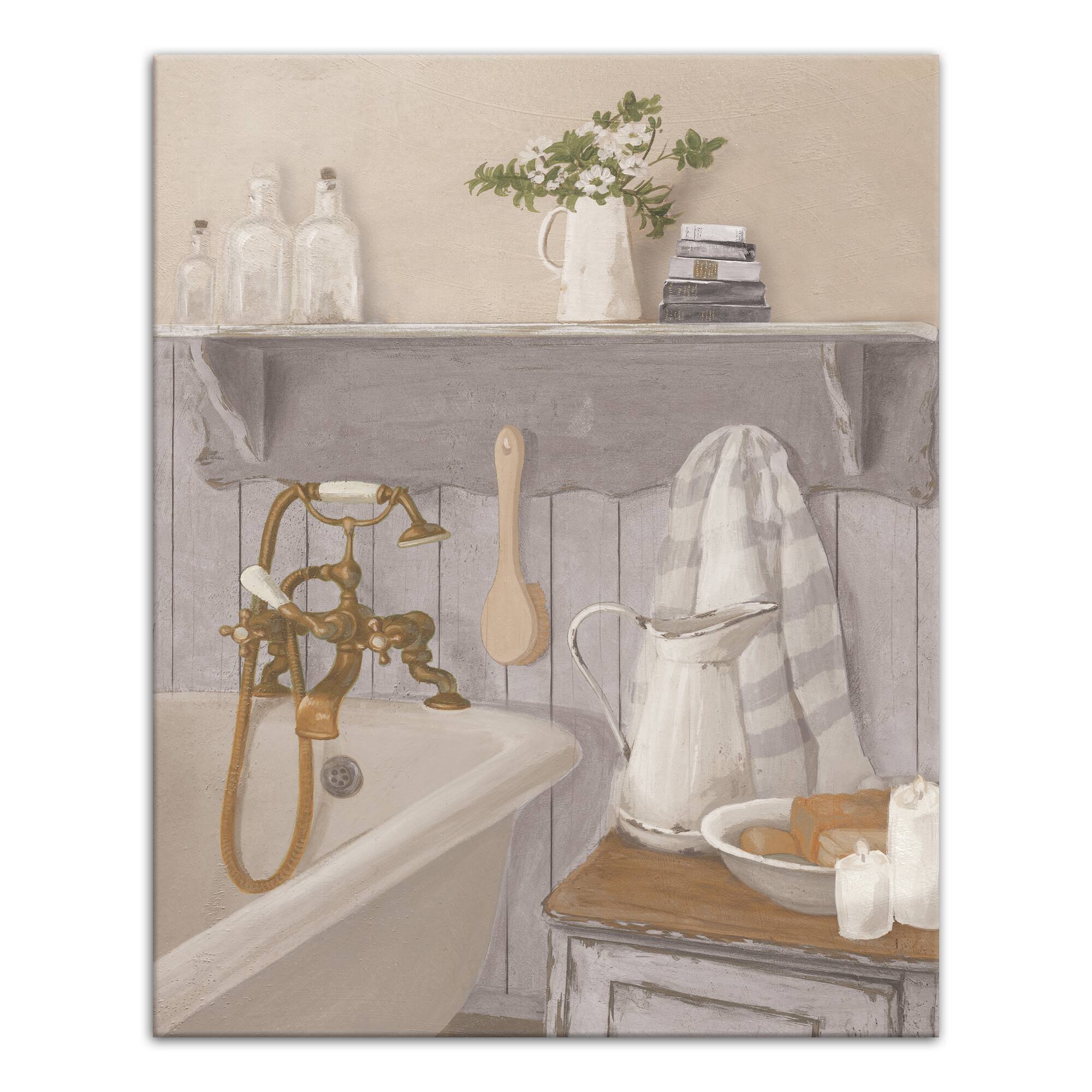 Country Bathroom 24&#x22; x 30&#x22; Canvas Wall Art