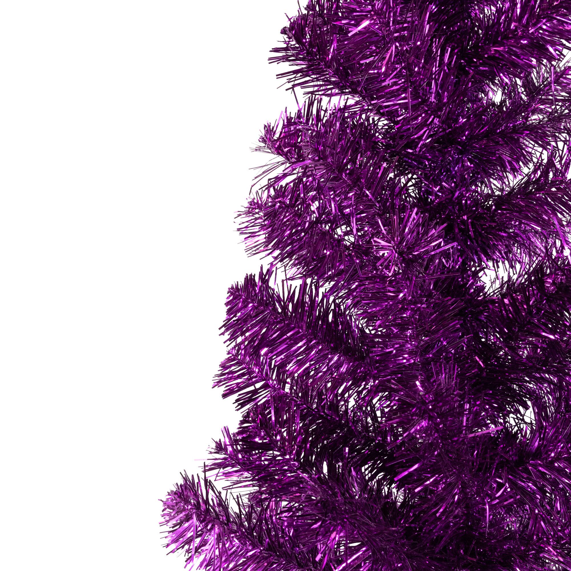 4ft. Unlit Purple Tinsel Artificial Christmas Tree