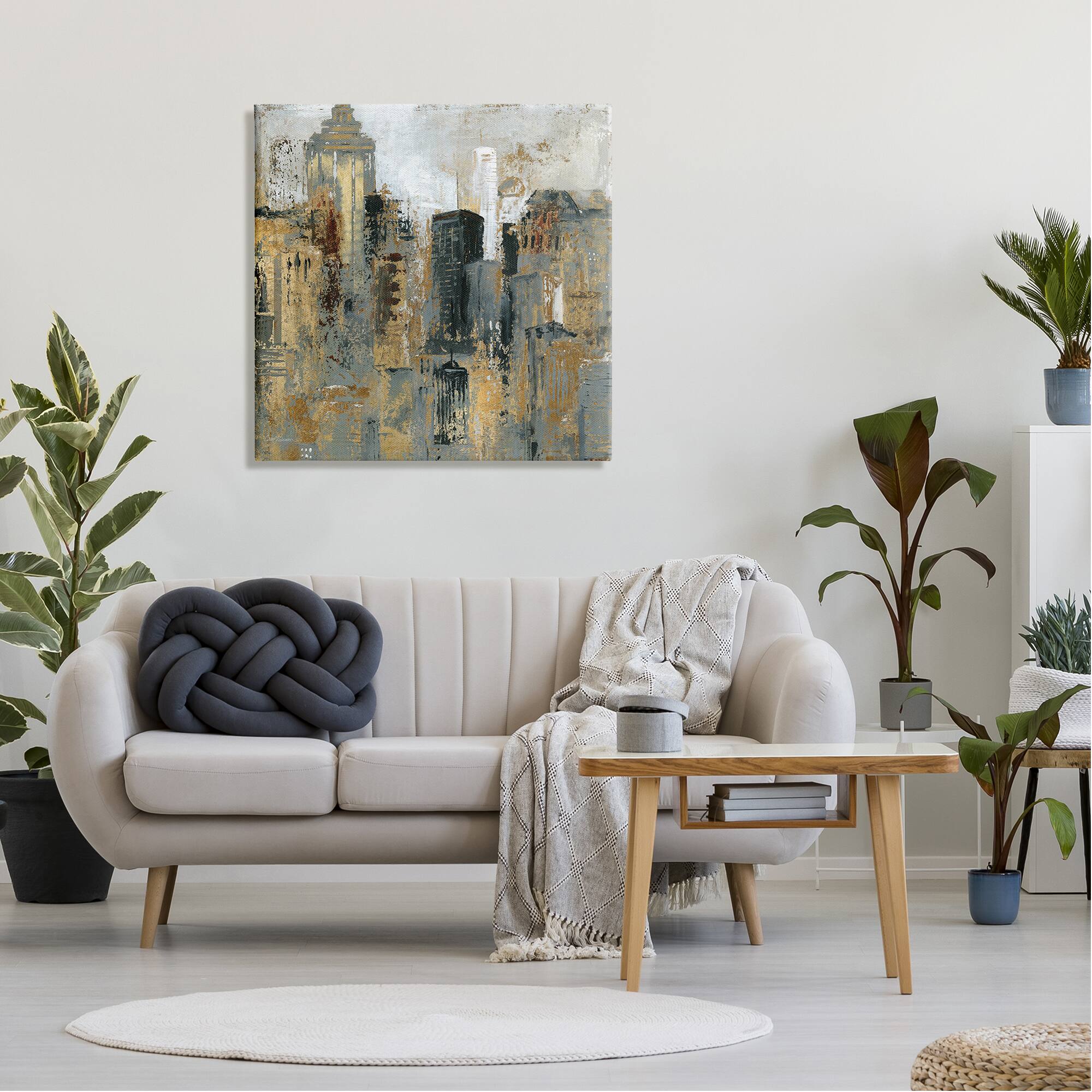 Stupell Industries Abstract Cityscape Urban Buildings Canvas Wall Art