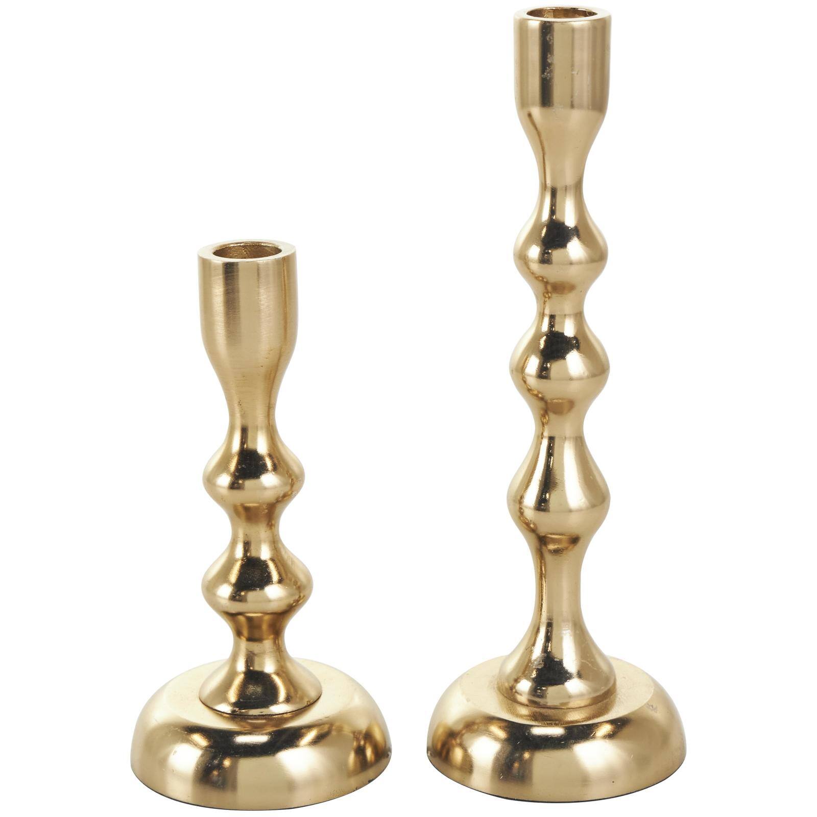 Contemporary Aluminum Taper Candle Holder Set
