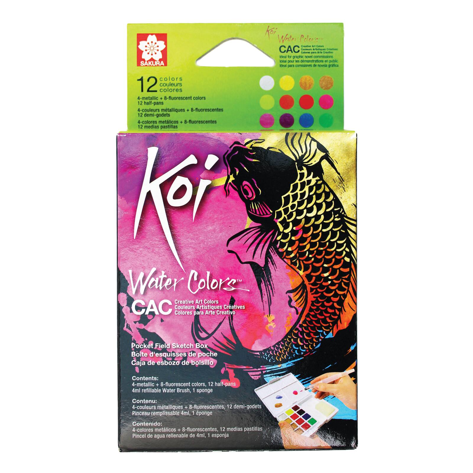 Koi Creative Art Colors (CAC) Watercolor Set, 12-Colors
