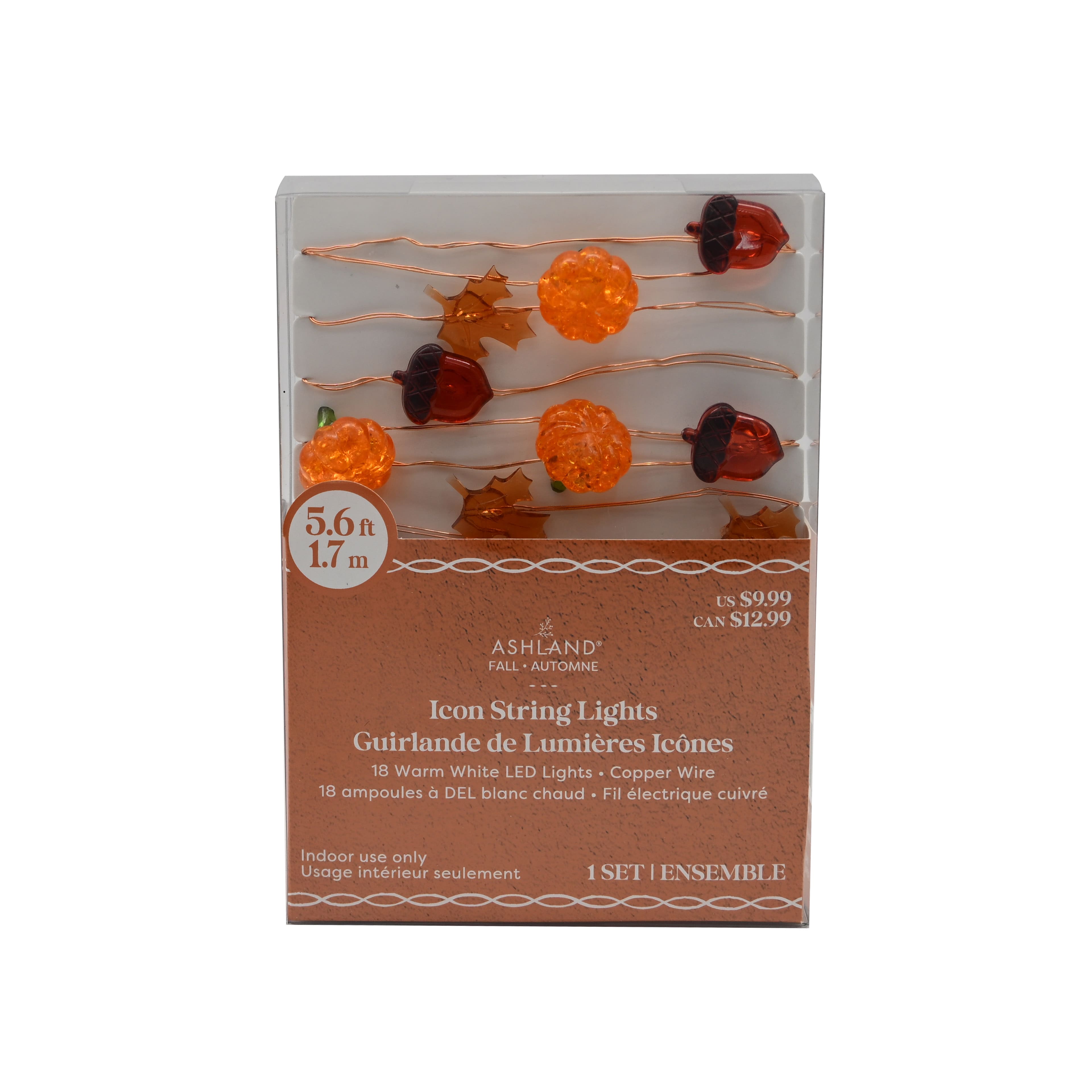 18ct. Warm White LED Fall Icon String Lights by Ashland&#xAE;