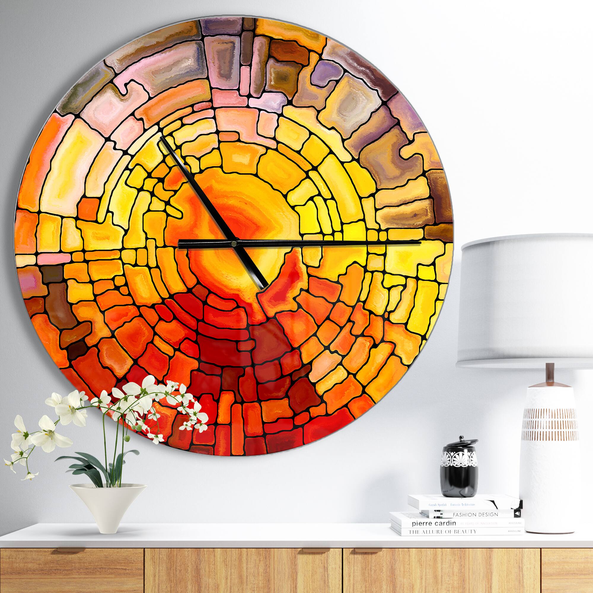 Designart Return of Stained Glass Modern Wall Clock