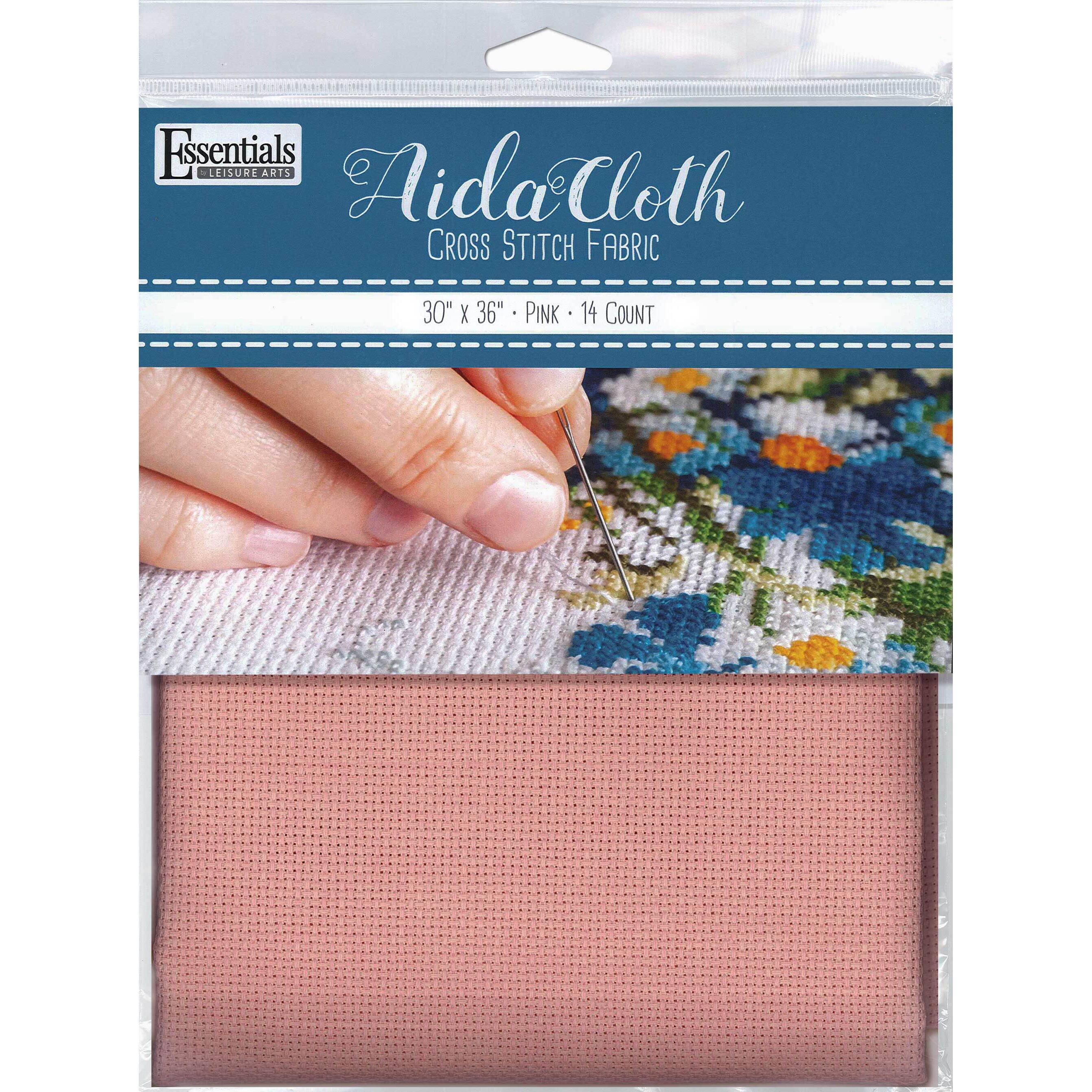 Essentials by Leisure Arts 14 Count Aida Cloth, 30 x 36 in Pink