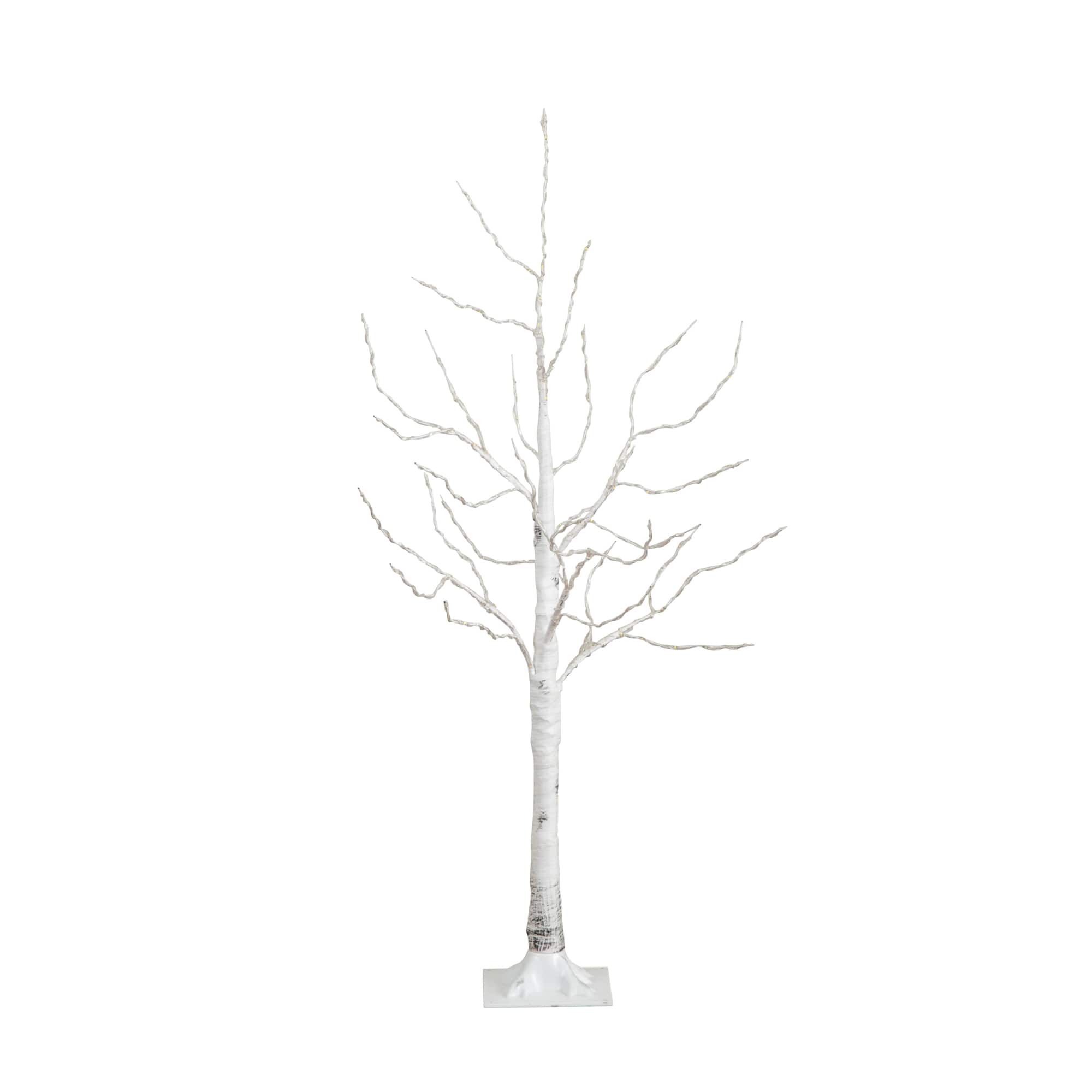 4ft. Pre-Lit White Birch Artificial Christmas Tree, Warm White LED Lights
