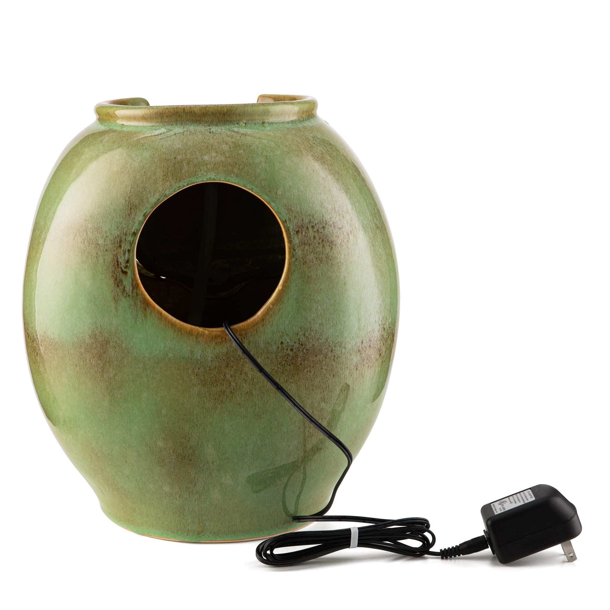 Glitzhome® 11.5" Sage Green Pot Tabletop Fountain with Pump
