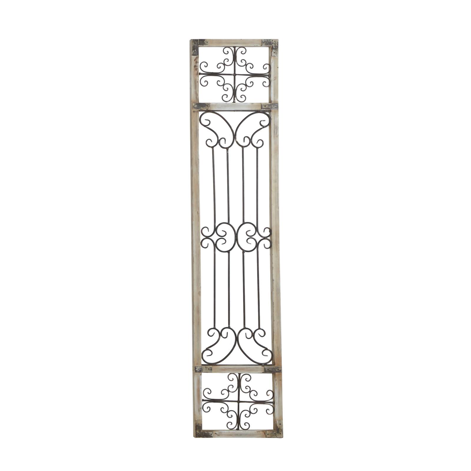 72&#x22; Gray Metal Traditional Ornamental Wall Decor