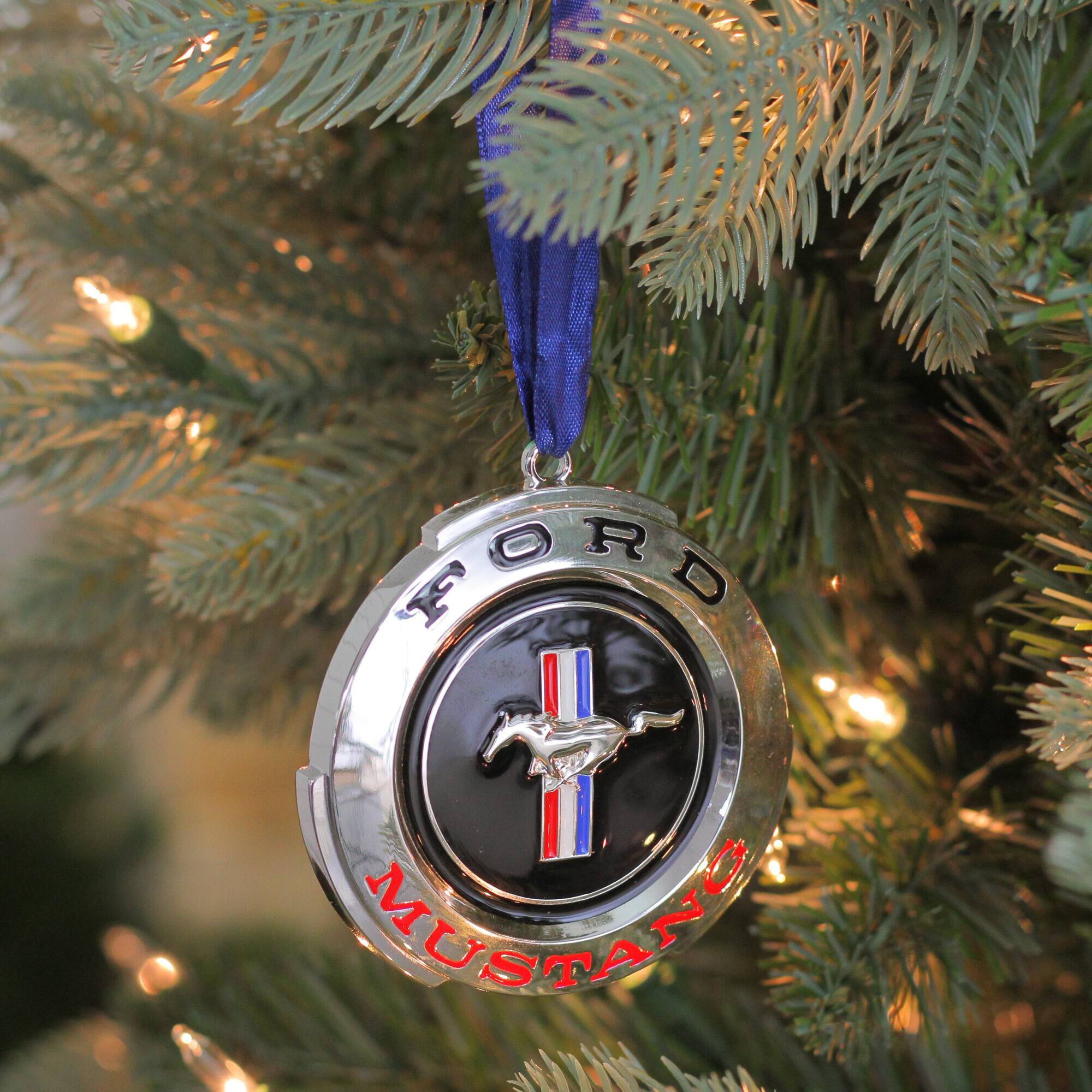 Silver Plated Ford Mustang GT Christmas Ornament